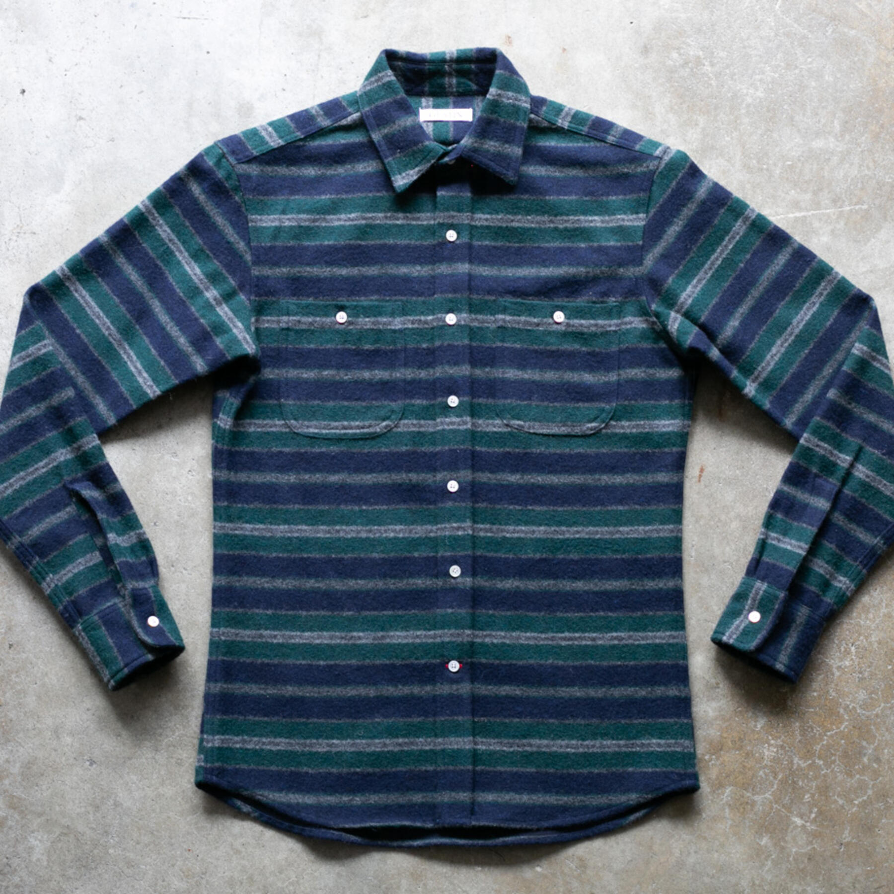 gustin #1170 rustic wool saddle blanket shirt - forest