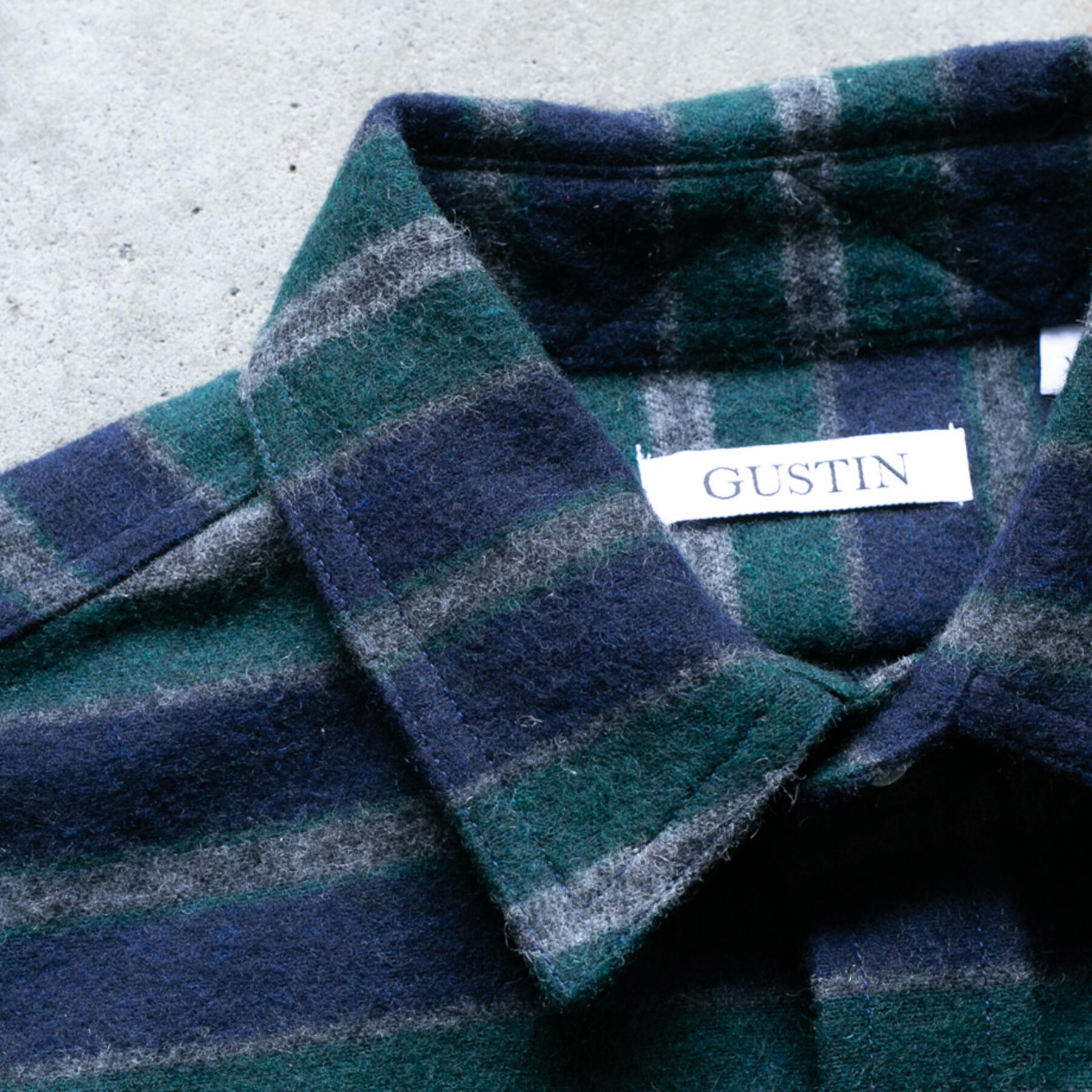 gustin #1170 rustic wool saddle blanket shirt - forest