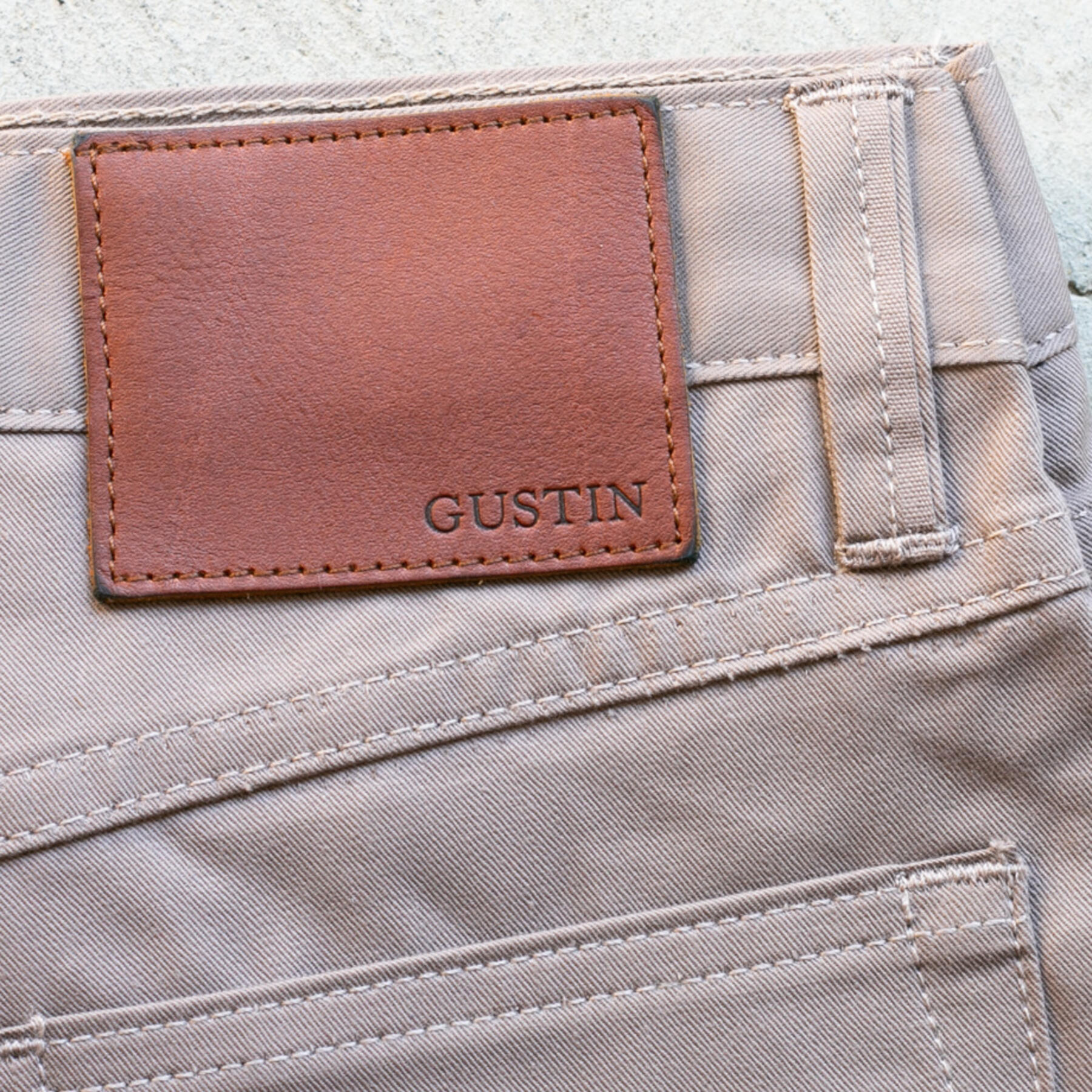 gustin #563 vintage selvedge chino cloth - stone
