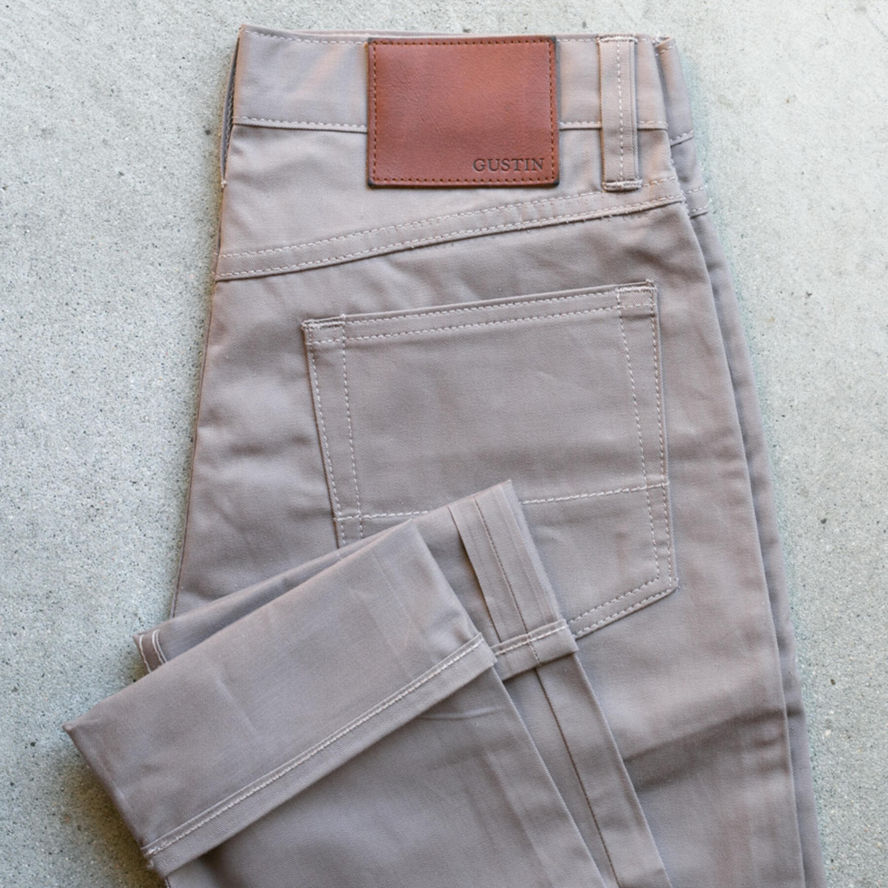 gustin #563 vintage selvedge chino cloth - stone