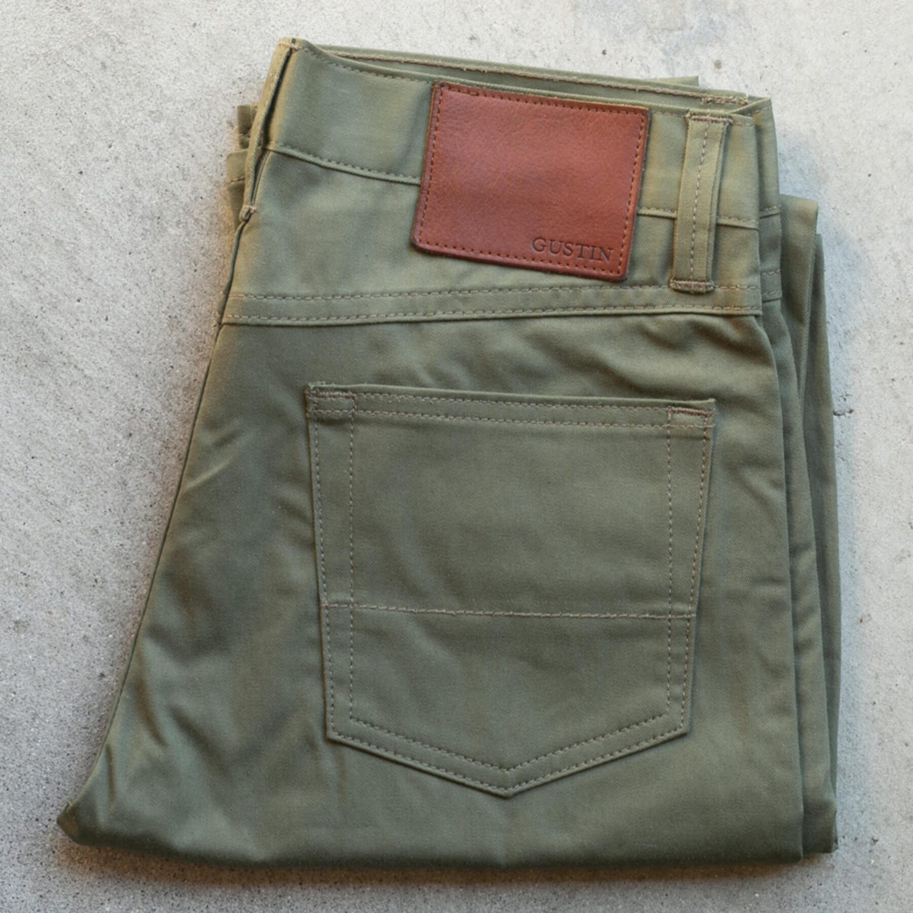 gustin #564 vintage selvedge chino cloth - olive