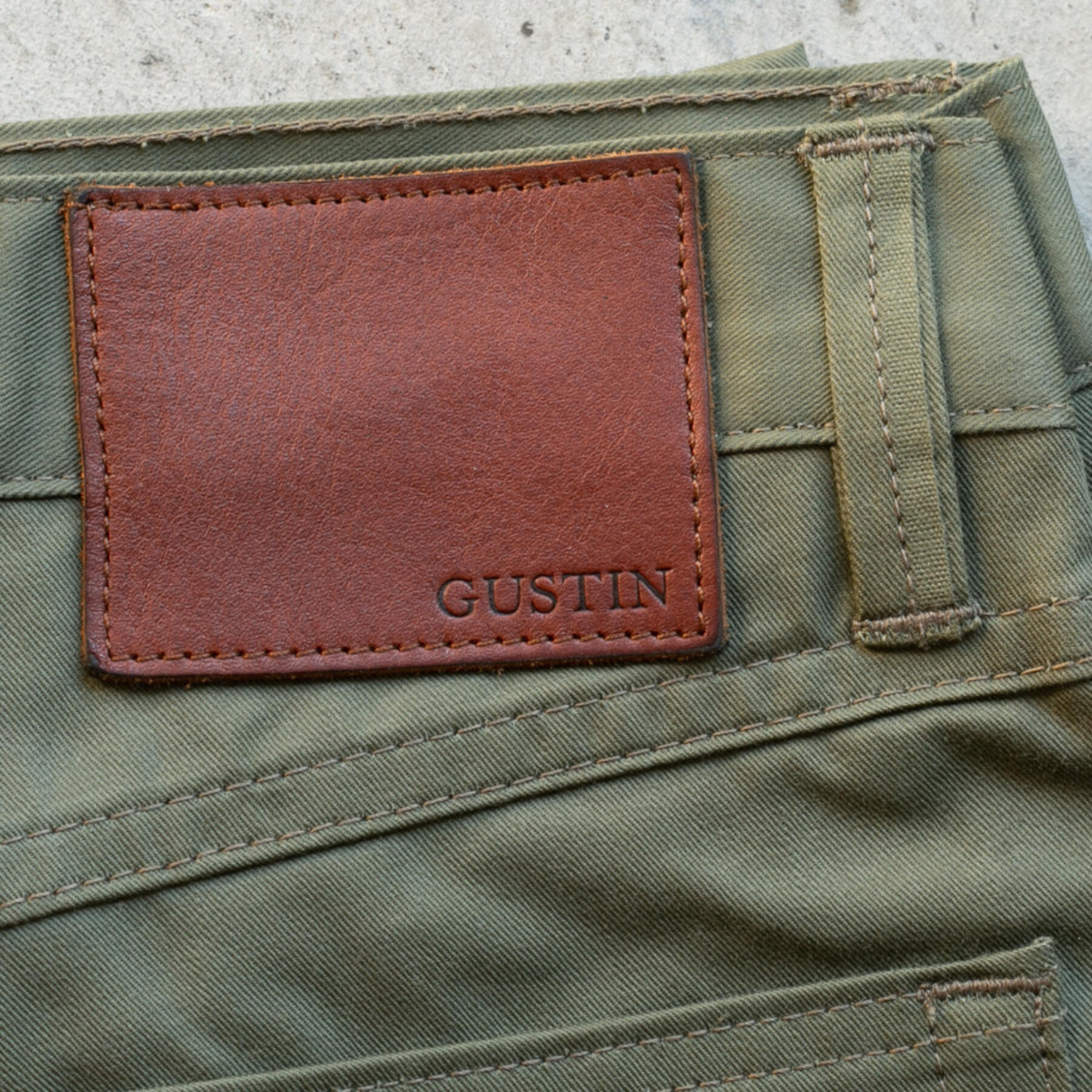 gustin #564 vintage selvedge chino cloth - olive
