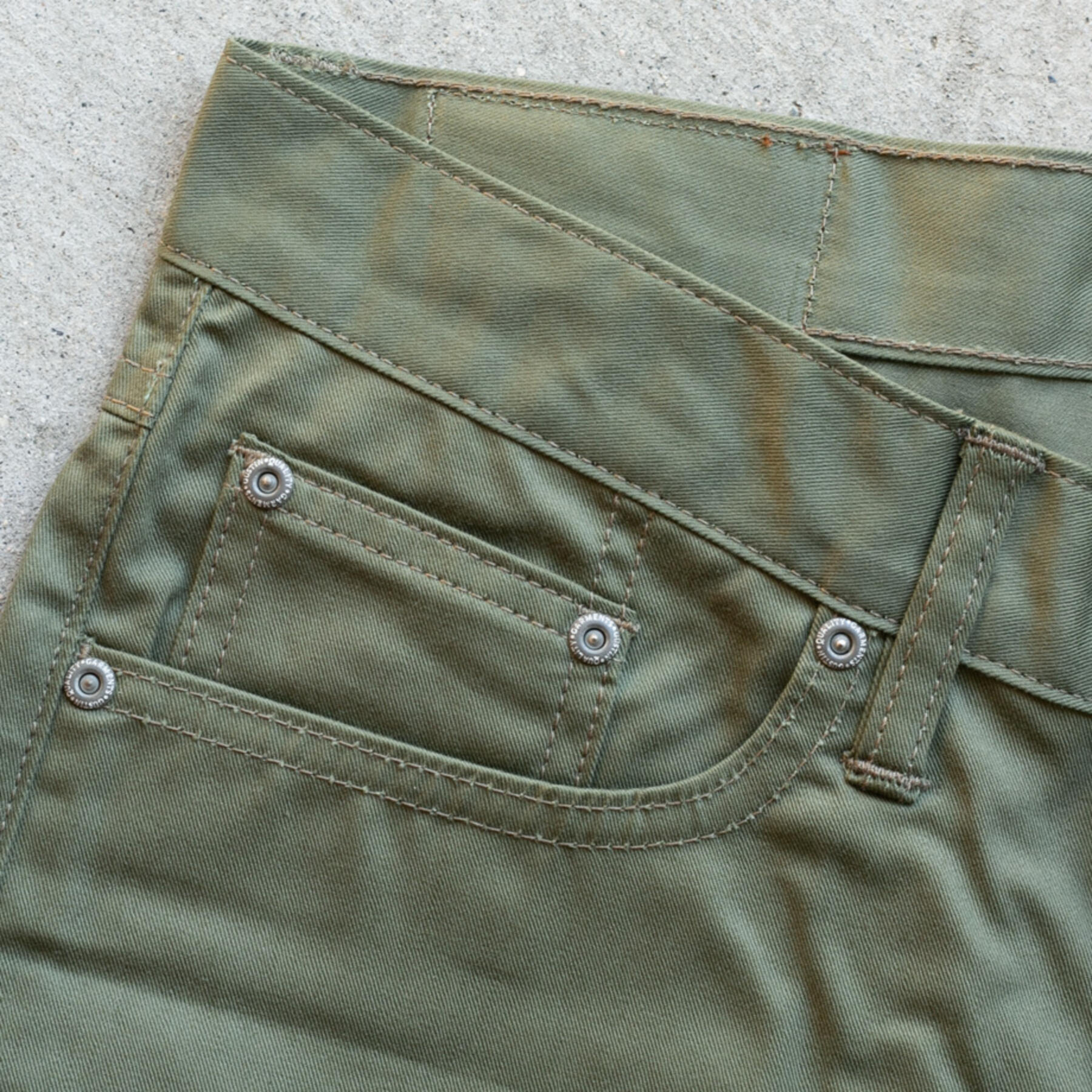gustin #564 vintage selvedge chino cloth - olive