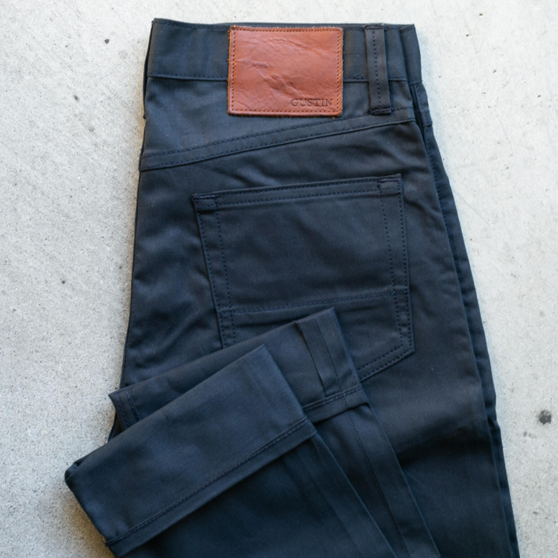 gustin #565 vintage selvedge chino cloth - midnight