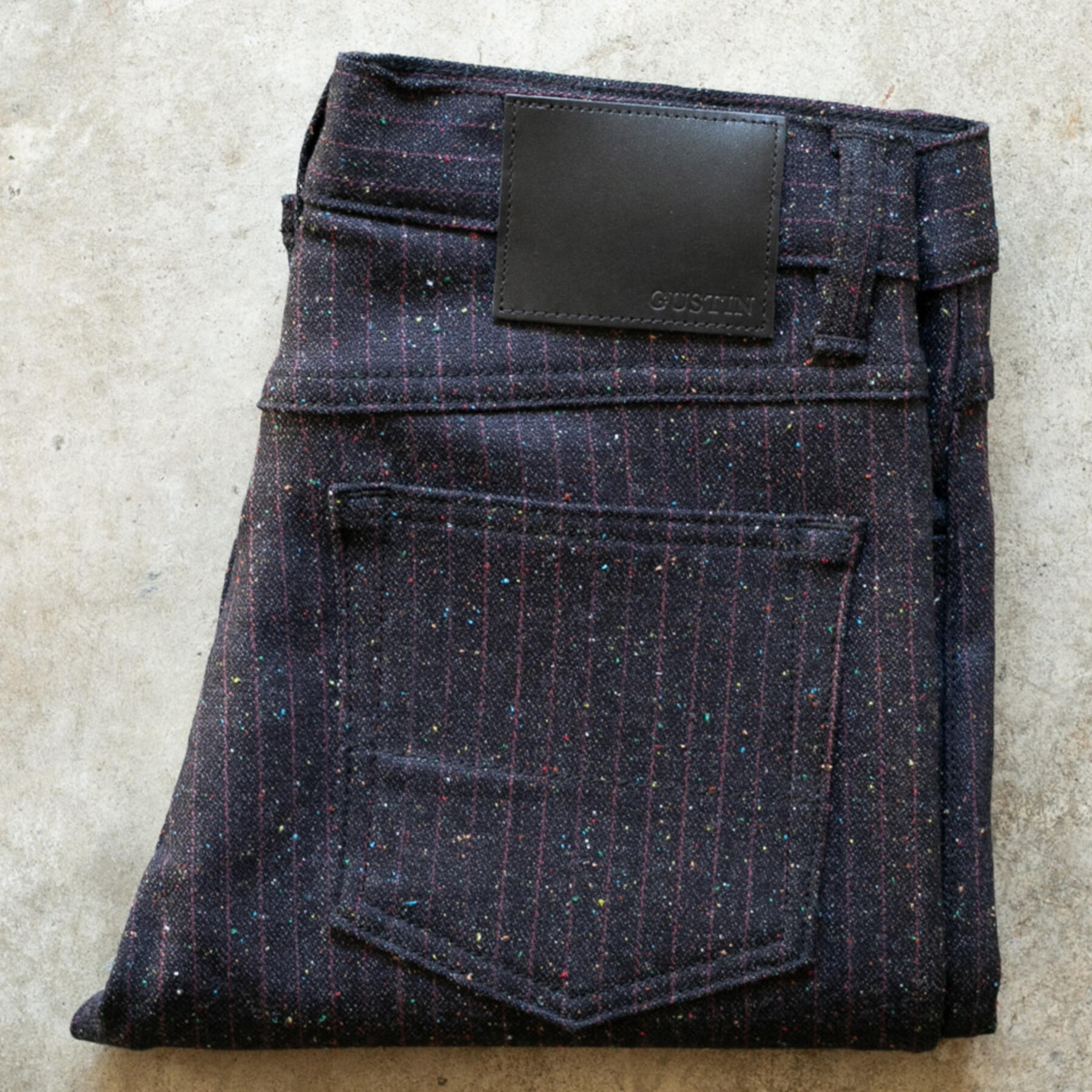 gustin #324 black pinstripe rainbow nep 5 pocket