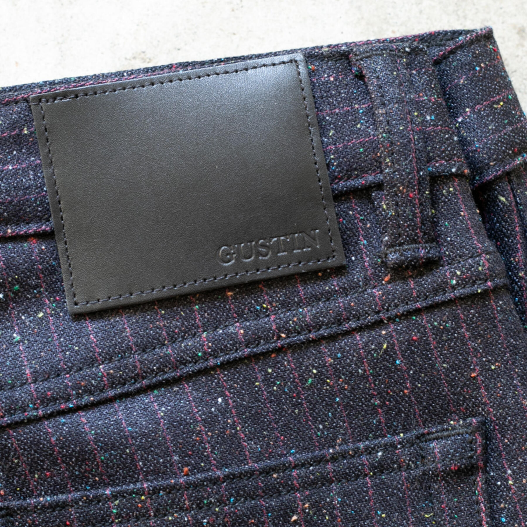 gustin #324 black pinstripe rainbow nep 5 pocket
