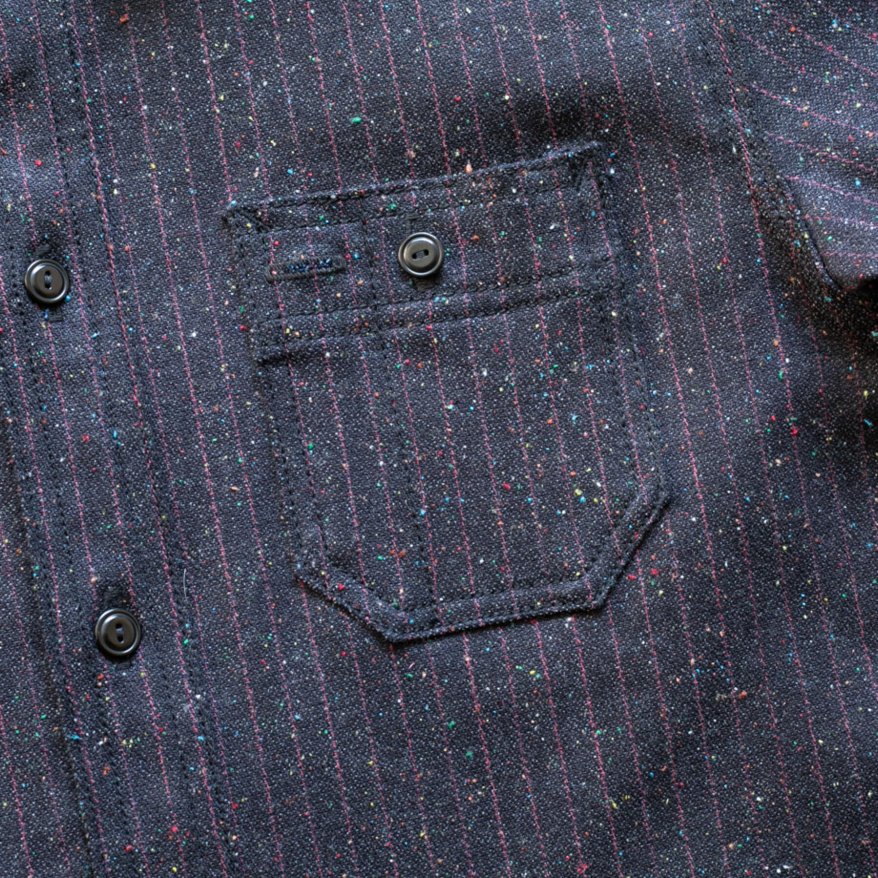 gustin #162 black pinstripe rainbow nep workshirt