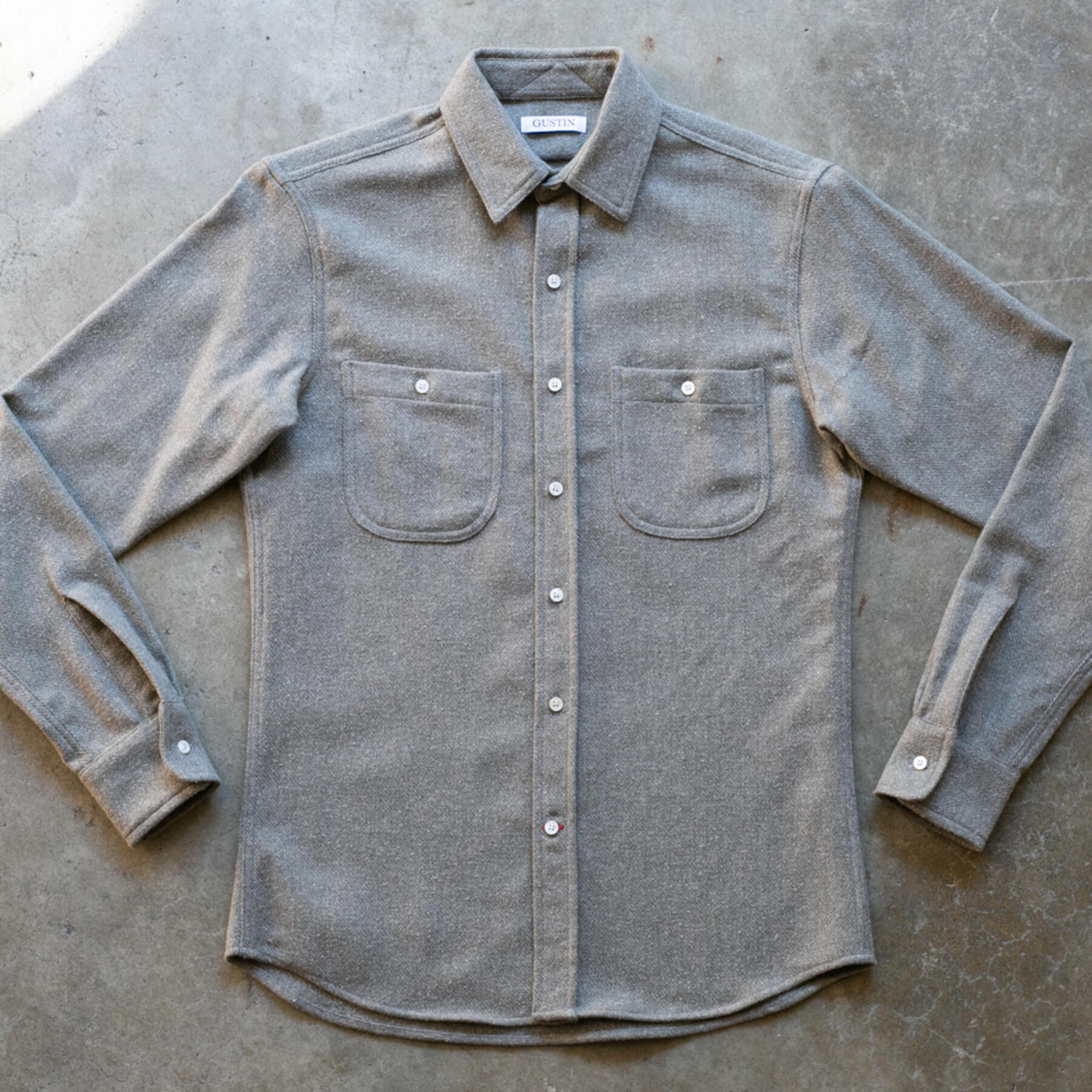 gustin #1171 repro 90's skater flannel - stone
