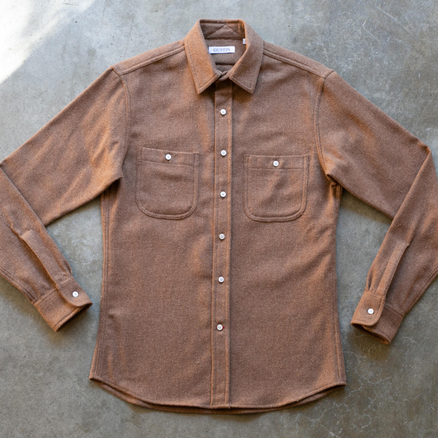 gustin #1172 repro 90's skater flannel - camel