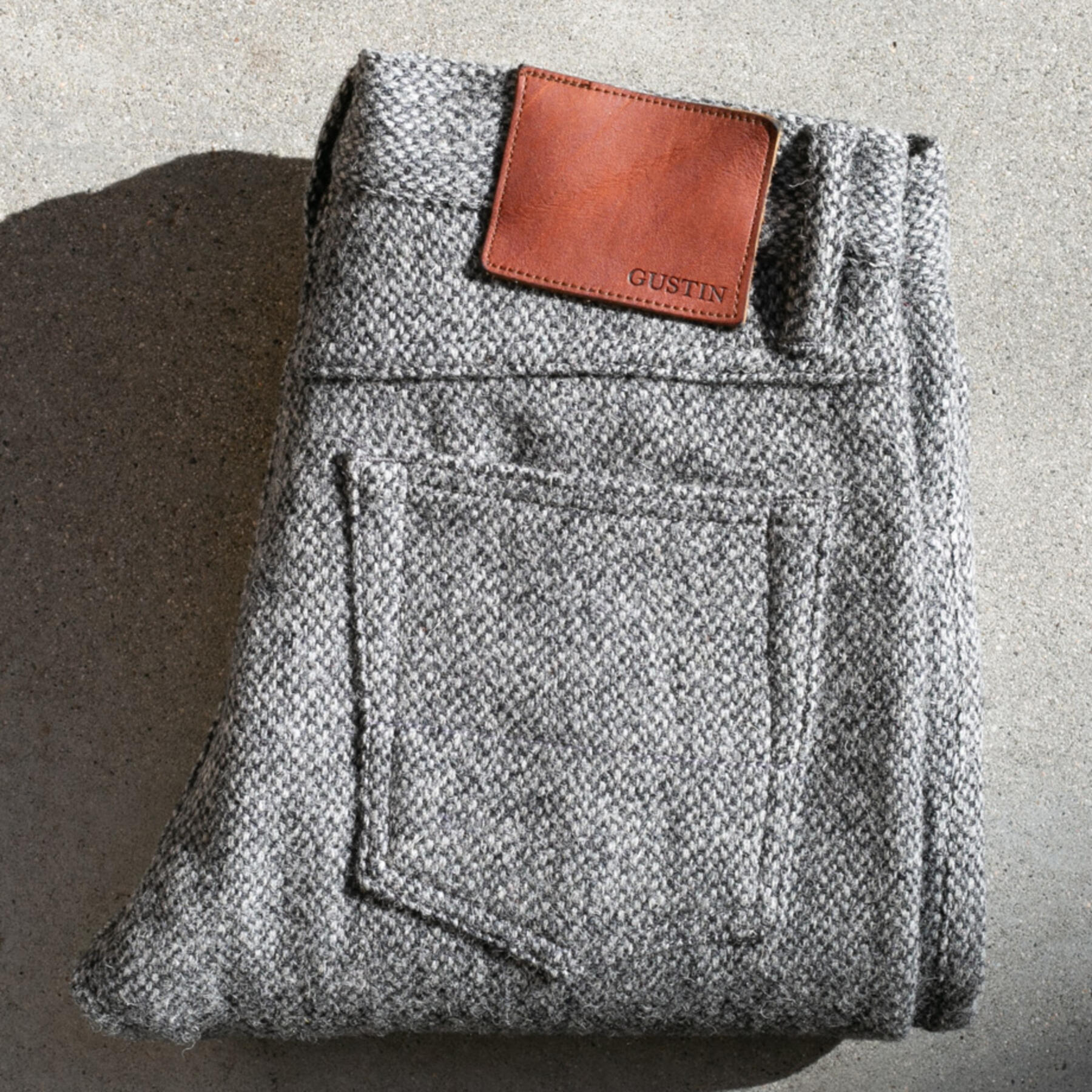 gustin #328 harris tweed® 5 pocket - heather grey