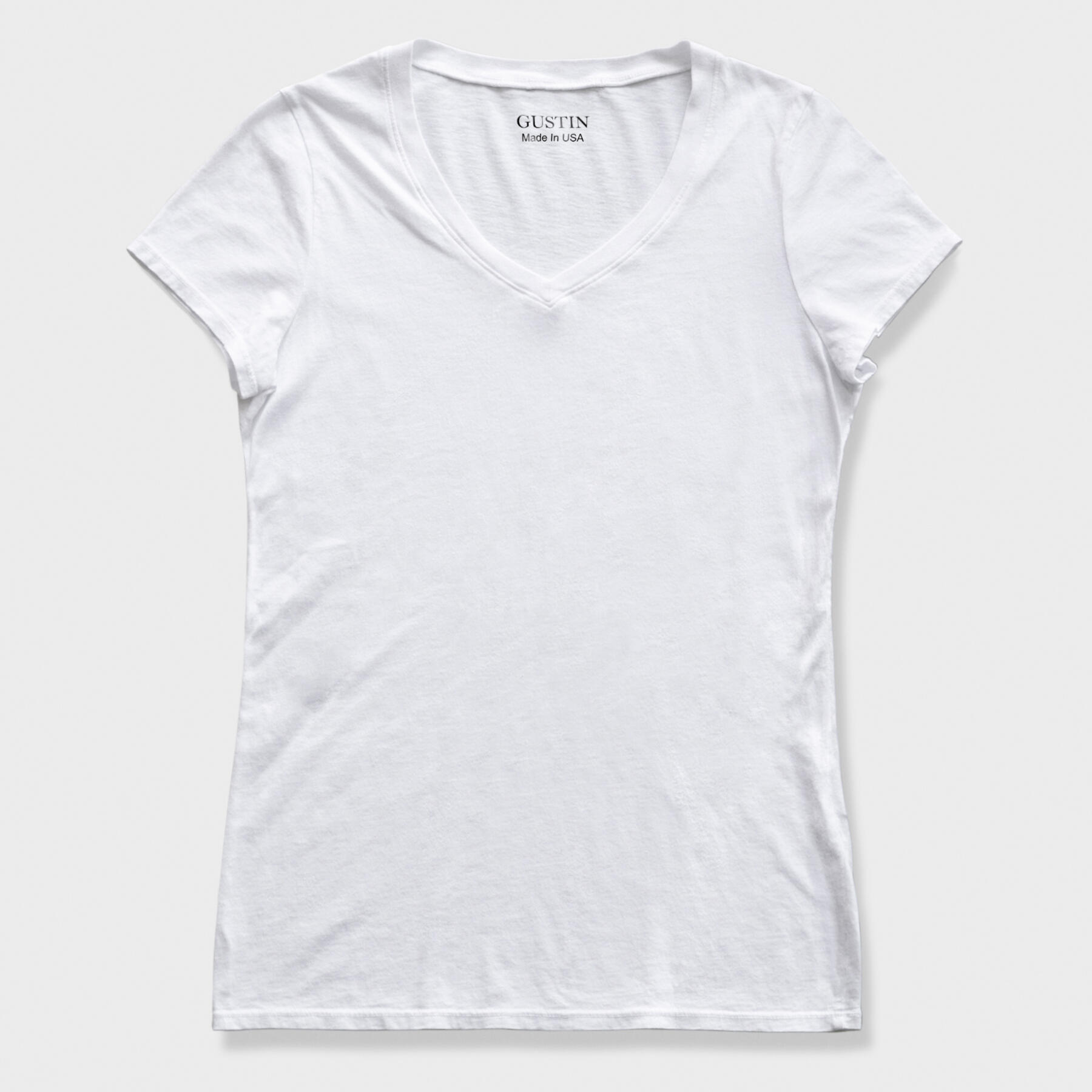 gustin women's v-neck t-shirt 2 pack - white