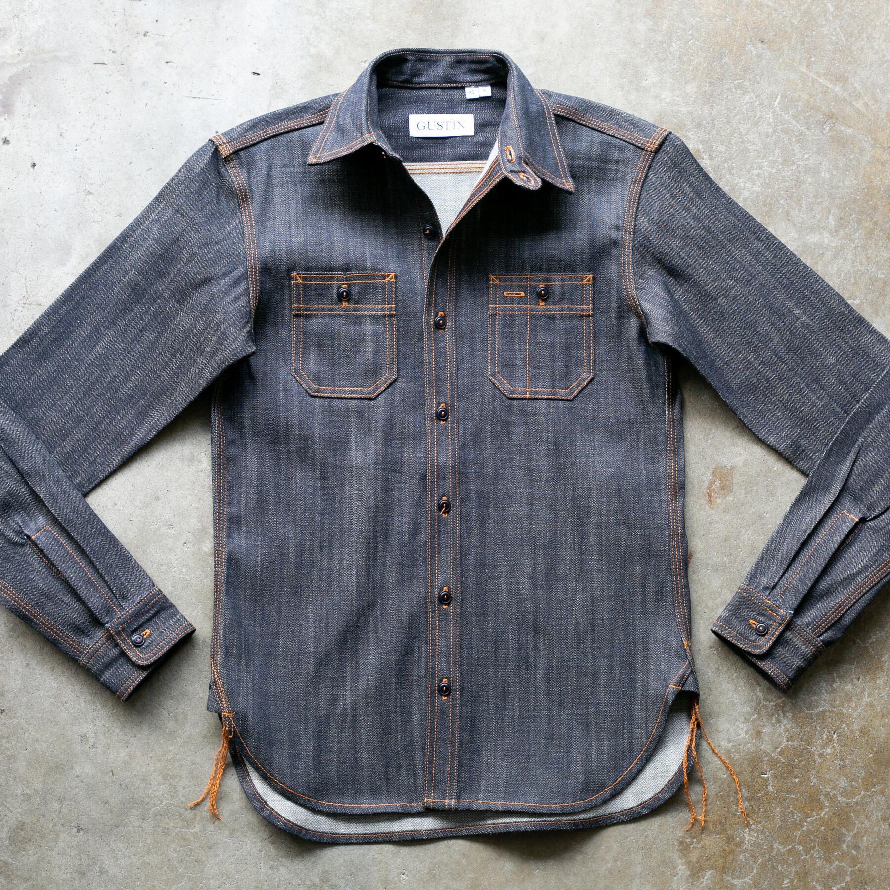 gustin #163 japan broken twill flame workshirt
