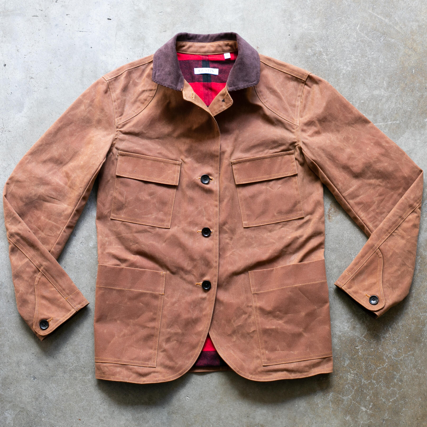 gustin huntsman jacket - waxed brown