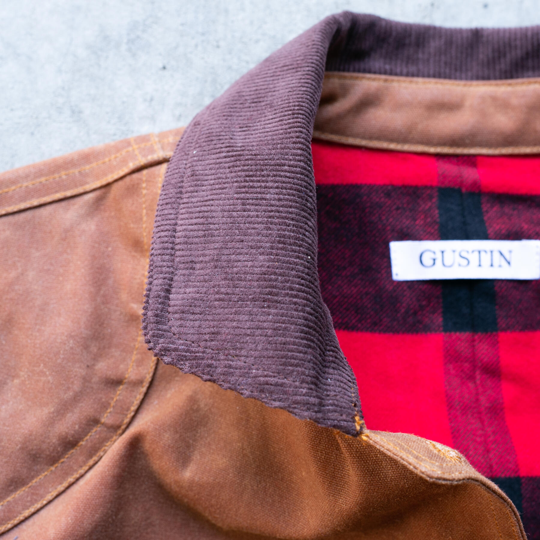 gustin huntsman jacket - waxed brown