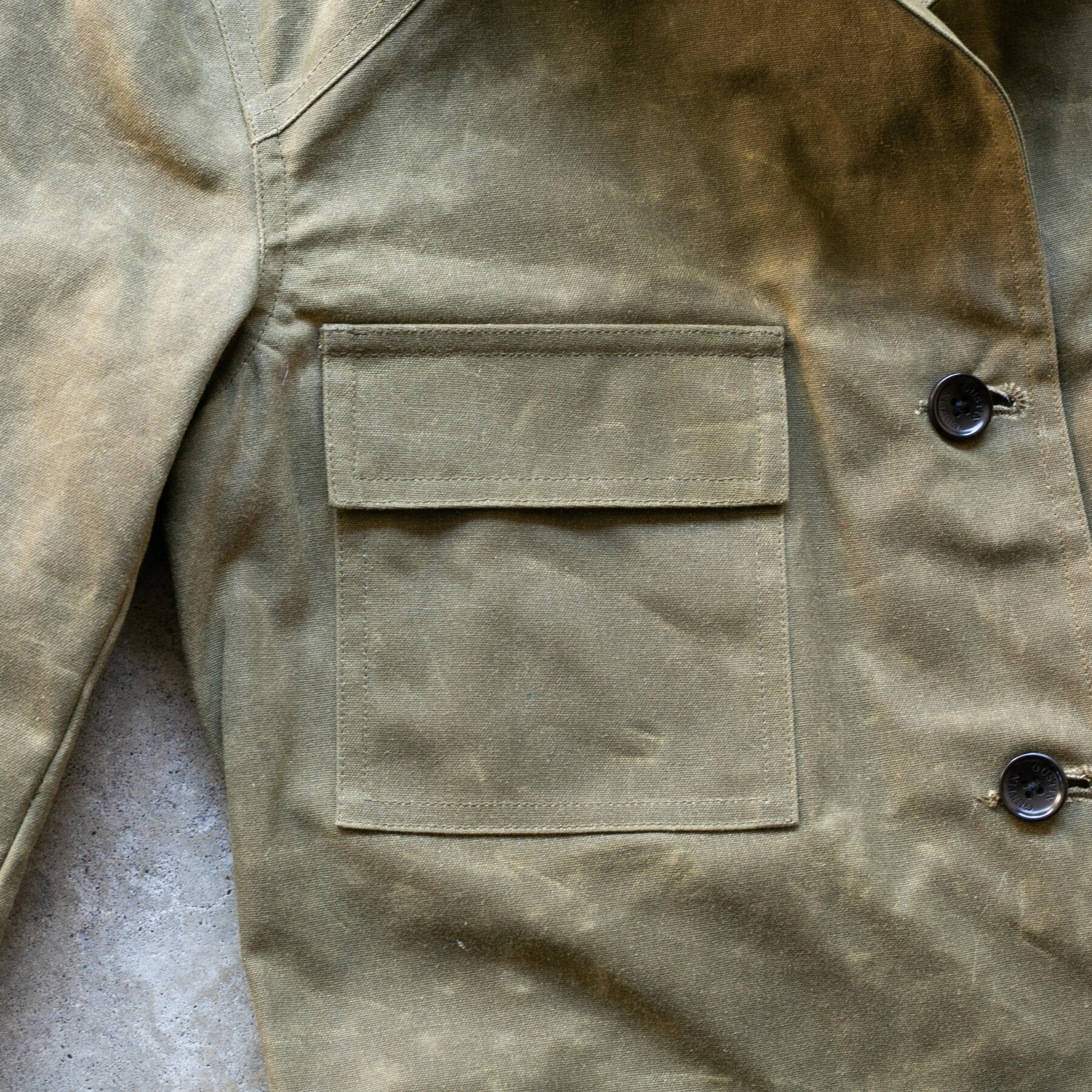 gustin huntsman jacket - waxed olive
