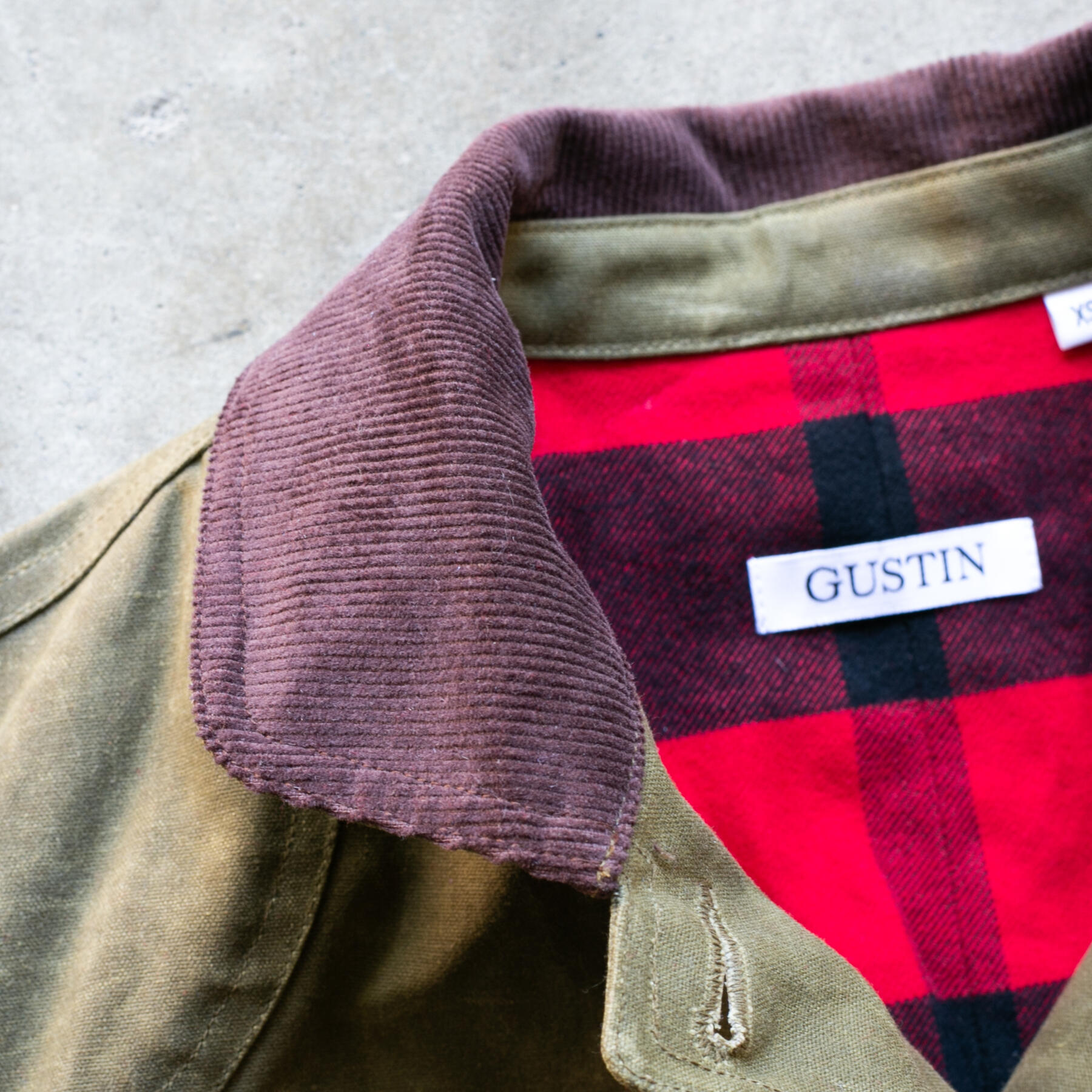 gustin huntsman jacket - waxed olive