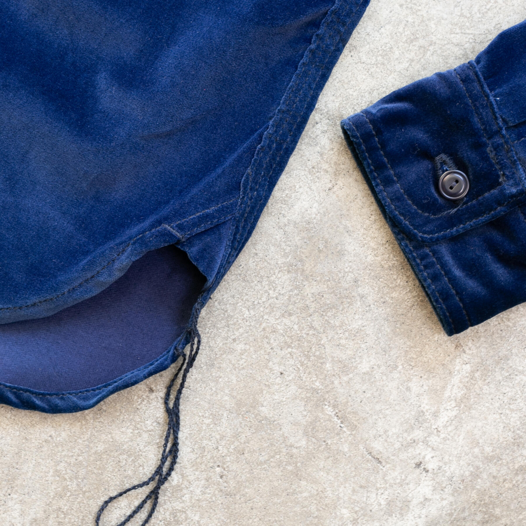 gustin #164 indigo dyed felt moleskin workshirt