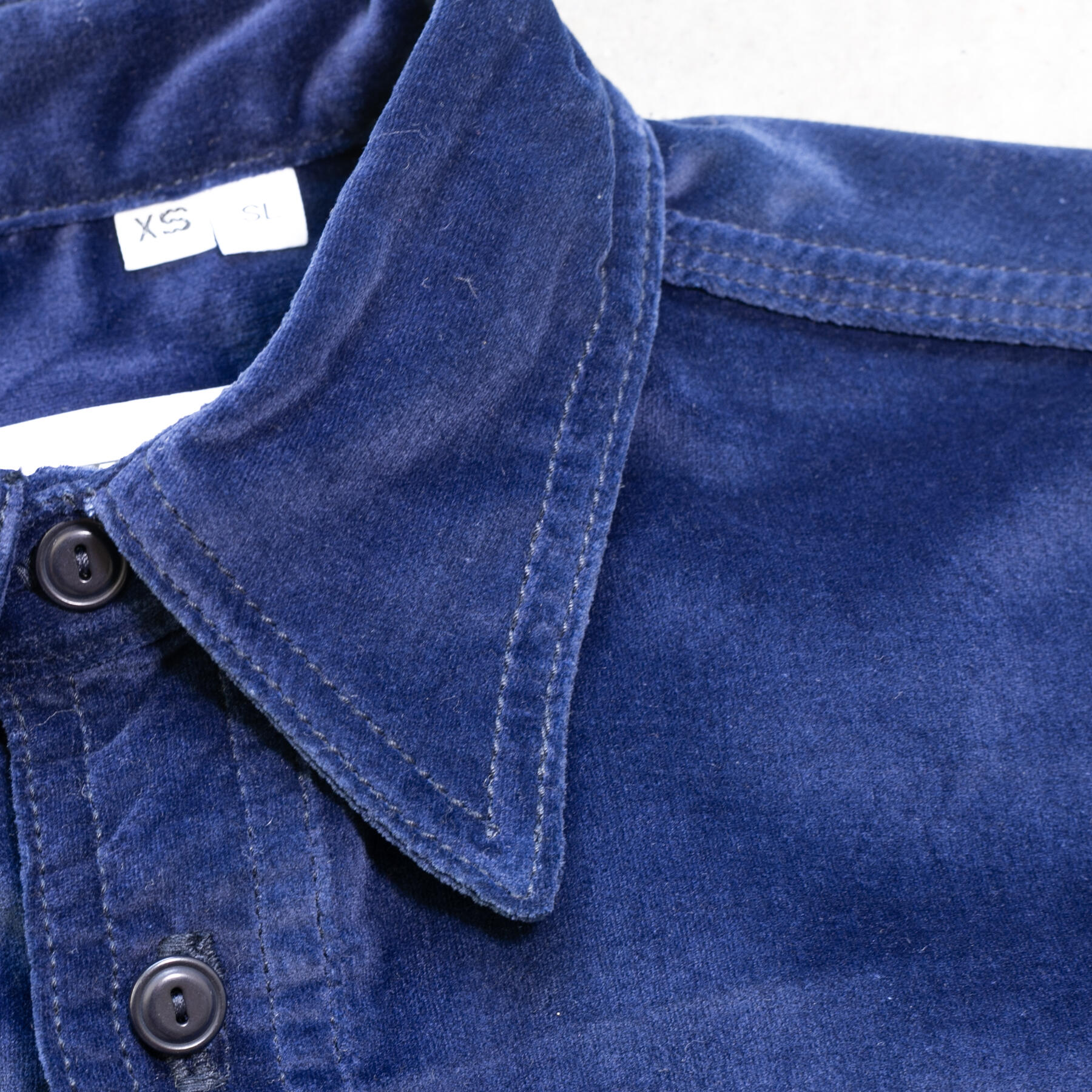 gustin #164 indigo dyed felt moleskin workshirt