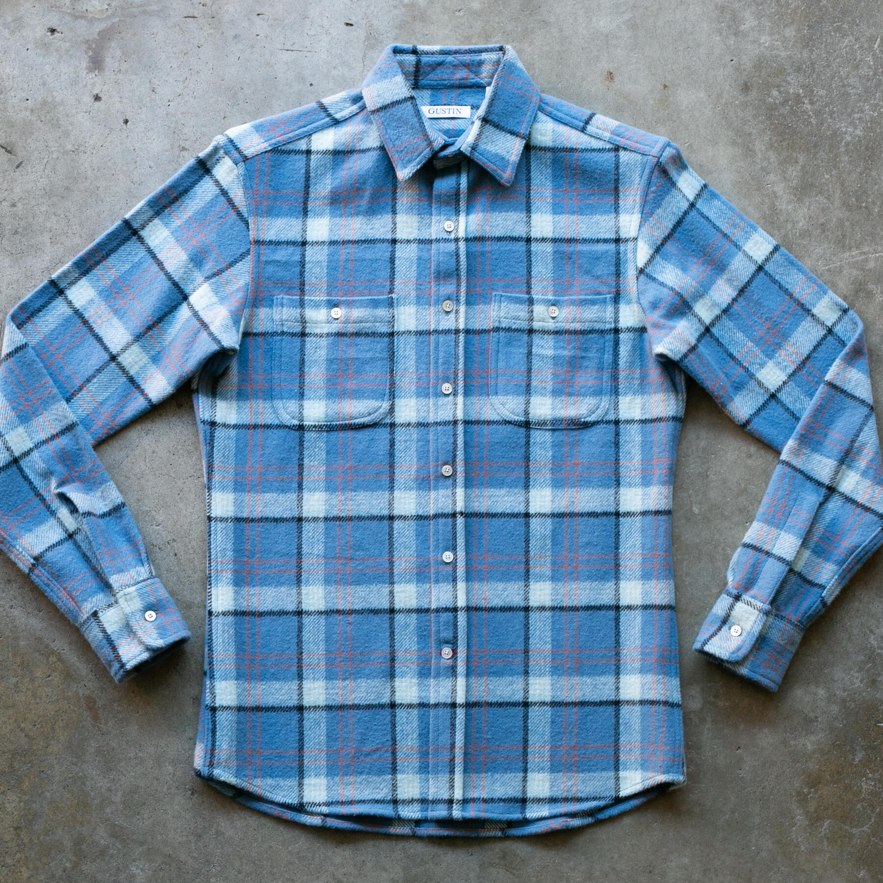 gustin #1181 monster flannel - bluejay