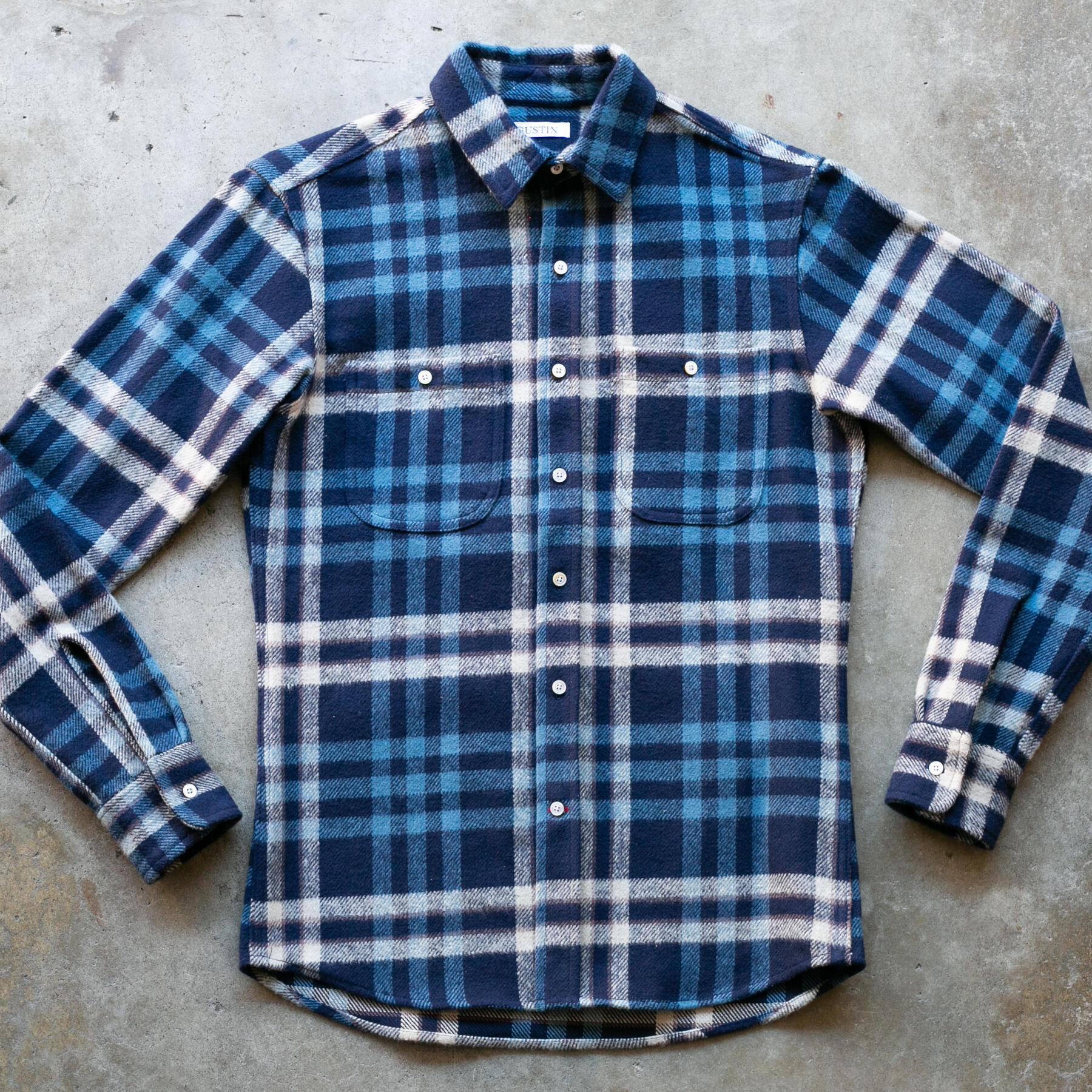 gustin #1183 monster flannel - navy cobalt