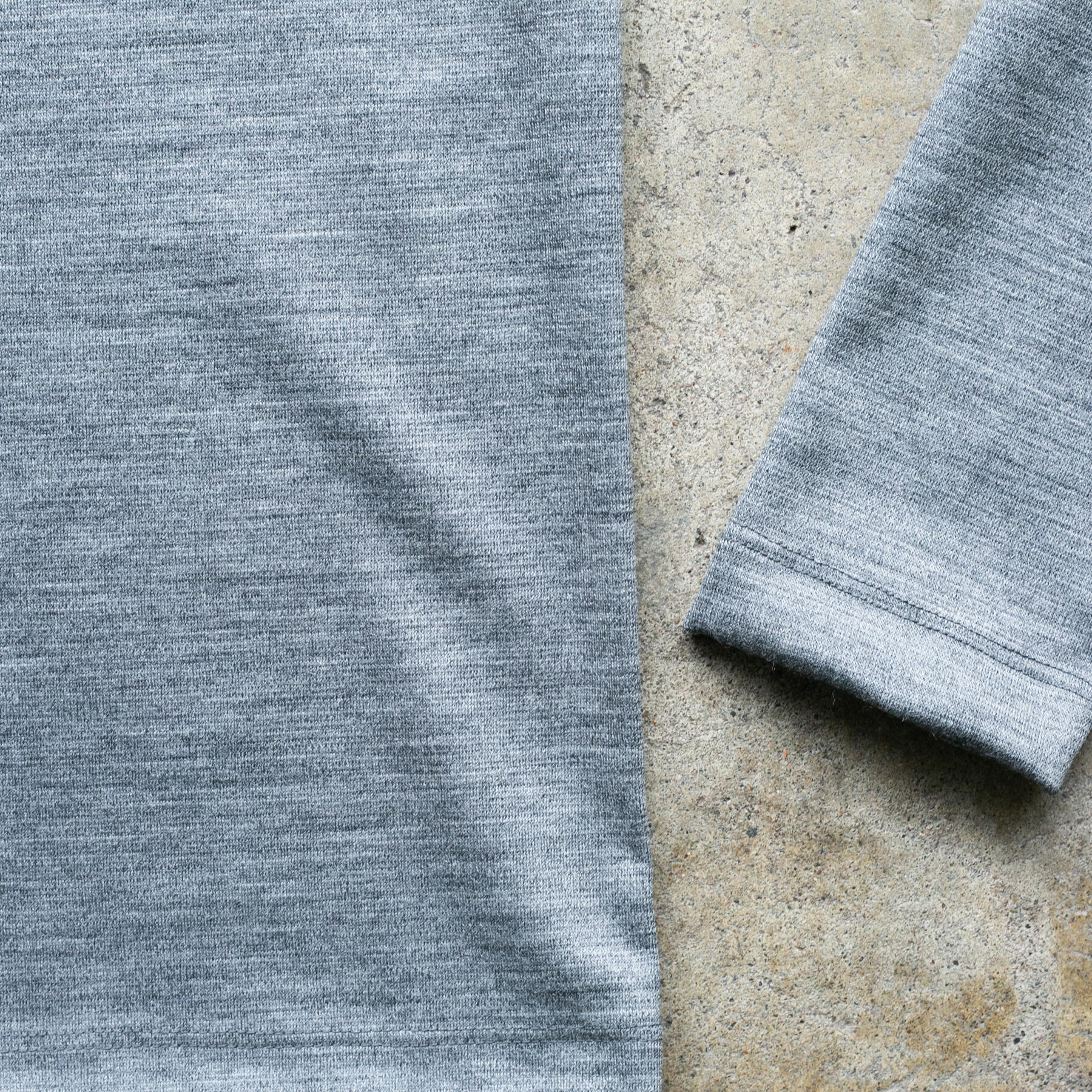 gustin japan wool jersey pocket crew - titanium