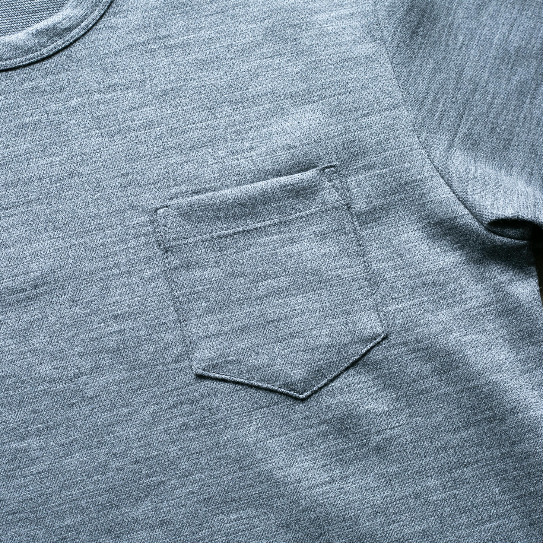 gustin japan wool jersey pocket crew - titanium