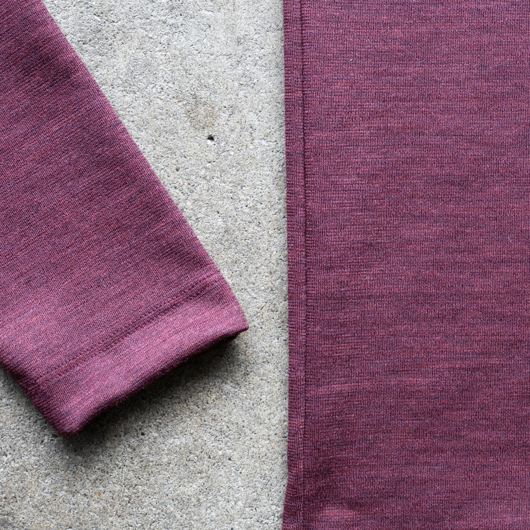 gustin japan wool jersey pocket crew - oxblood