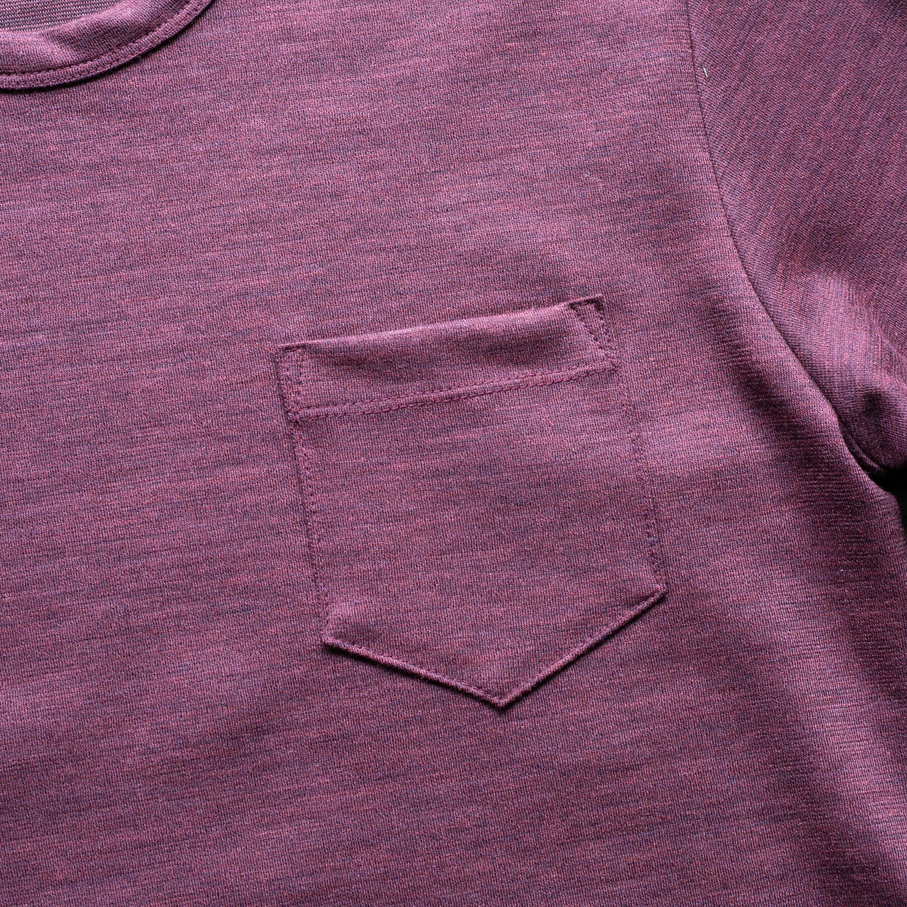 gustin japan wool jersey pocket crew - oxblood