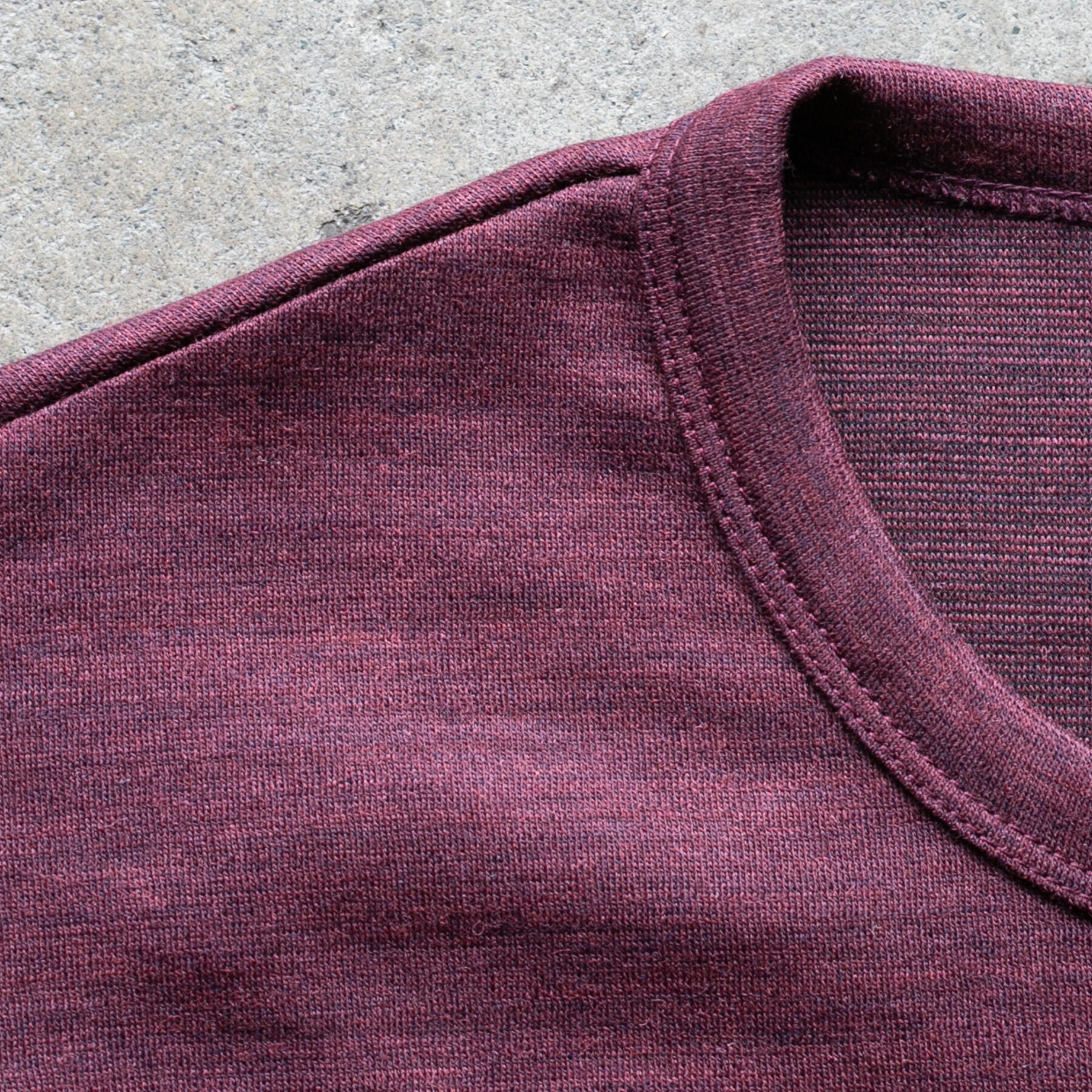 gustin japan wool jersey pocket crew - oxblood