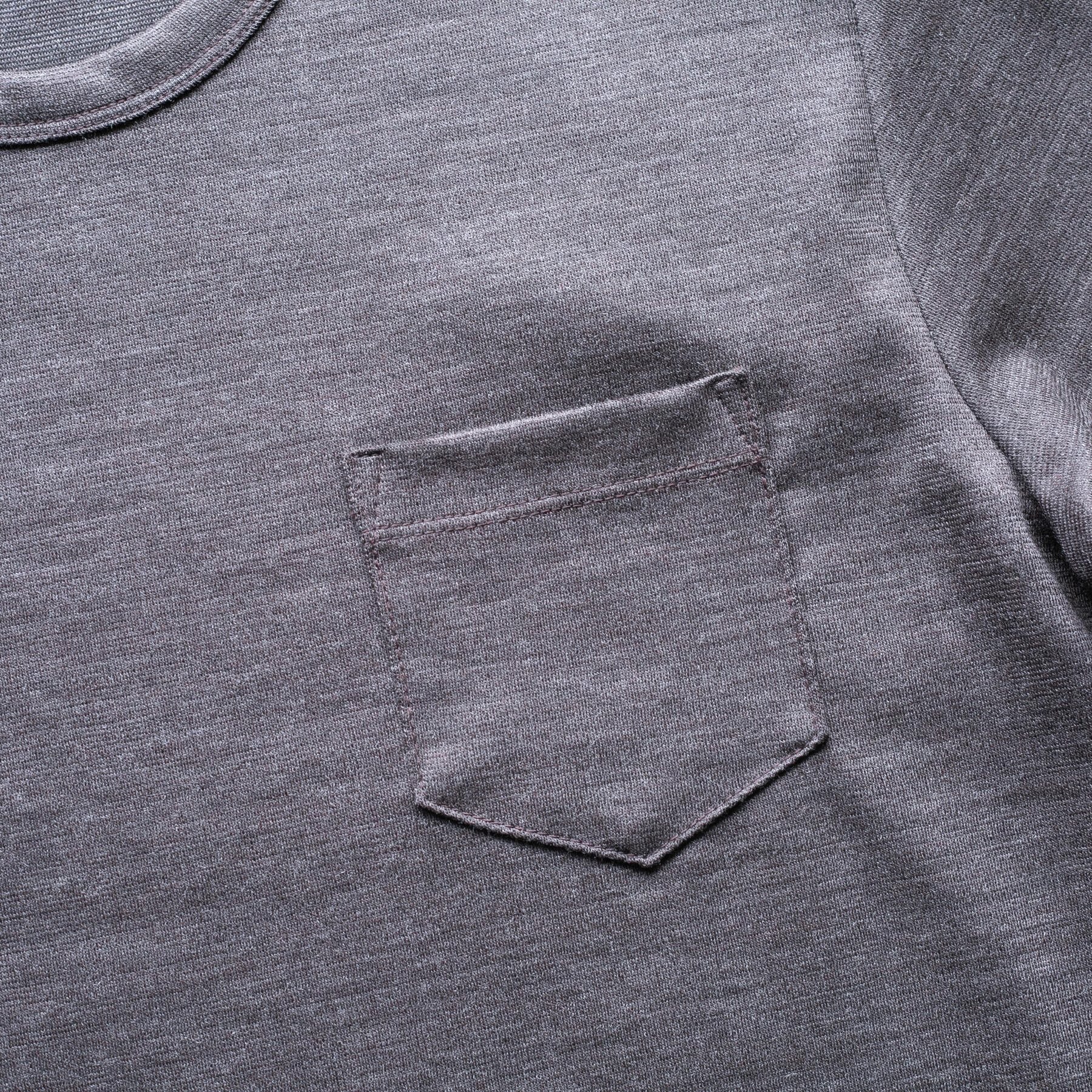 gustin japan wool jersey pocket crew - oak
