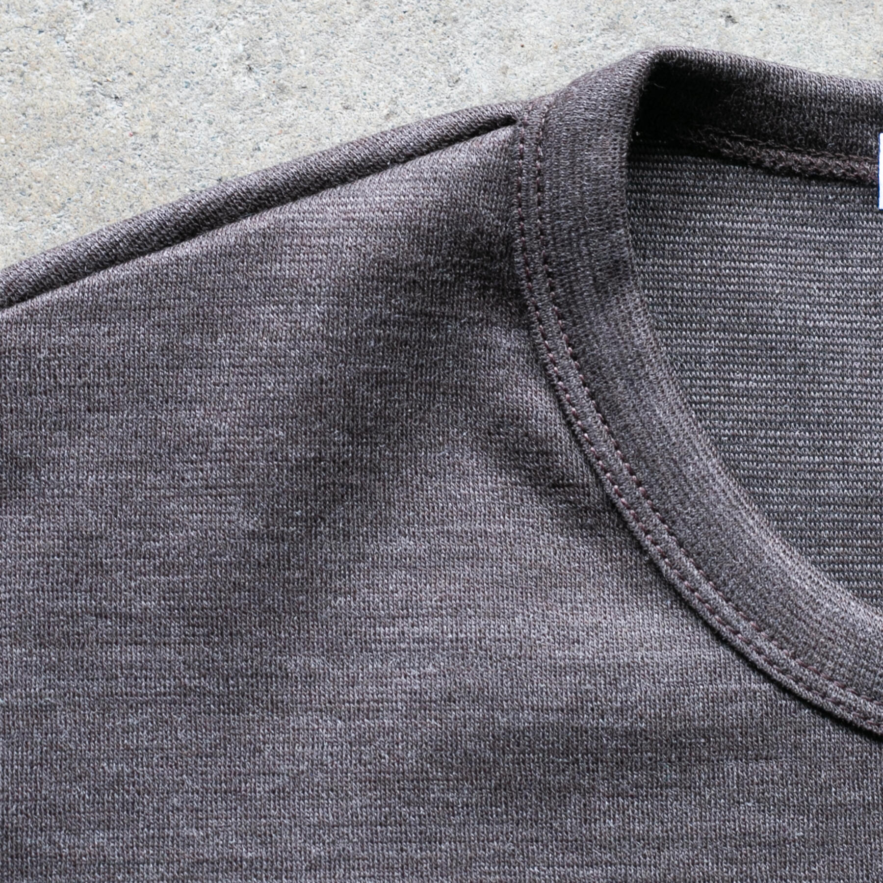 gustin japan wool jersey pocket crew - oak