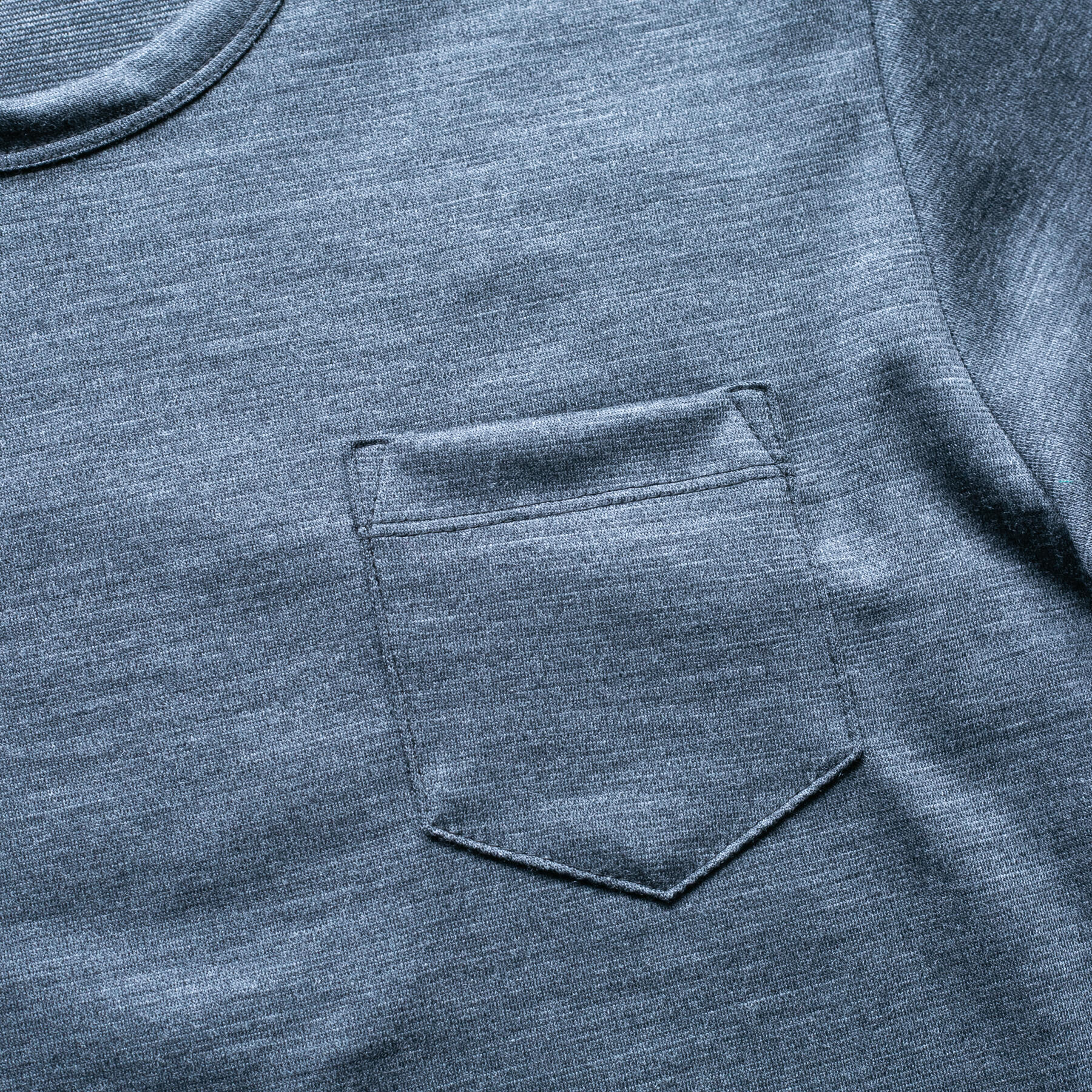 gustin japan wool jersey pocket crew - gunmetal