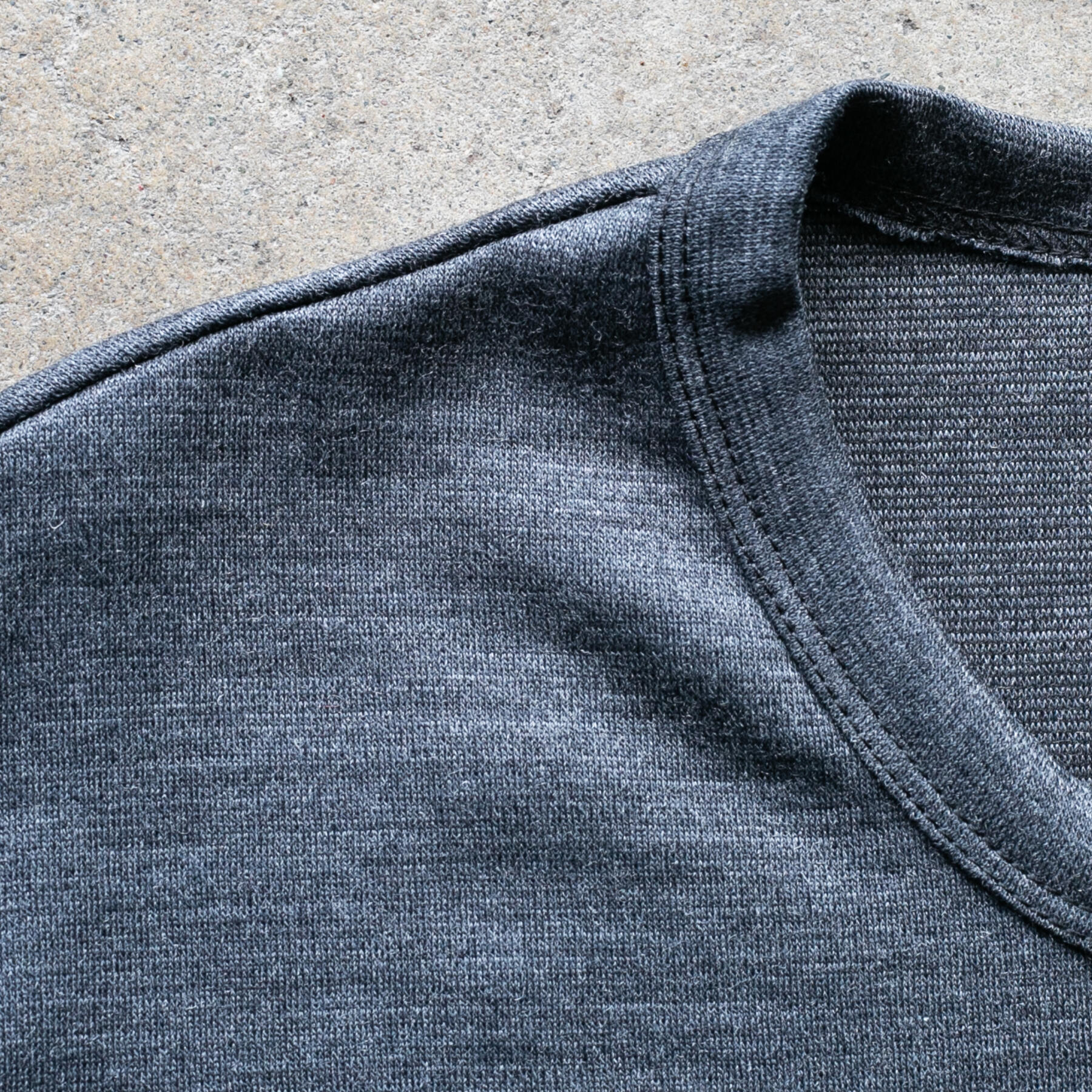 gustin japan wool jersey pocket crew - gunmetal