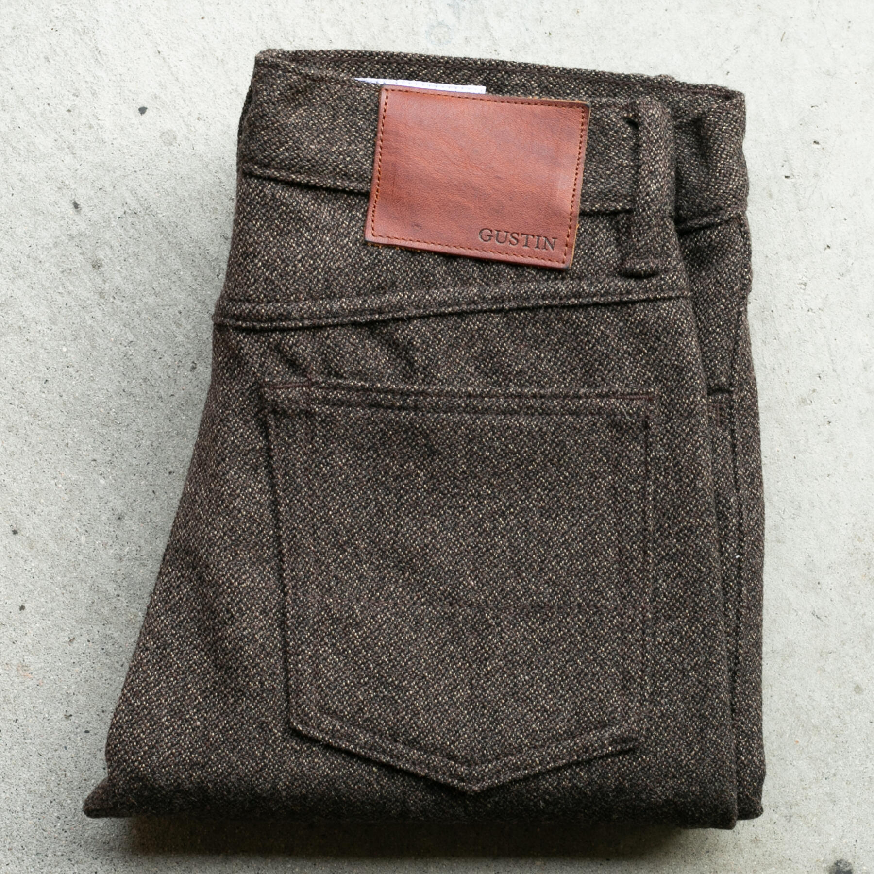 gustin #338 japan pure wool tweed - walnut