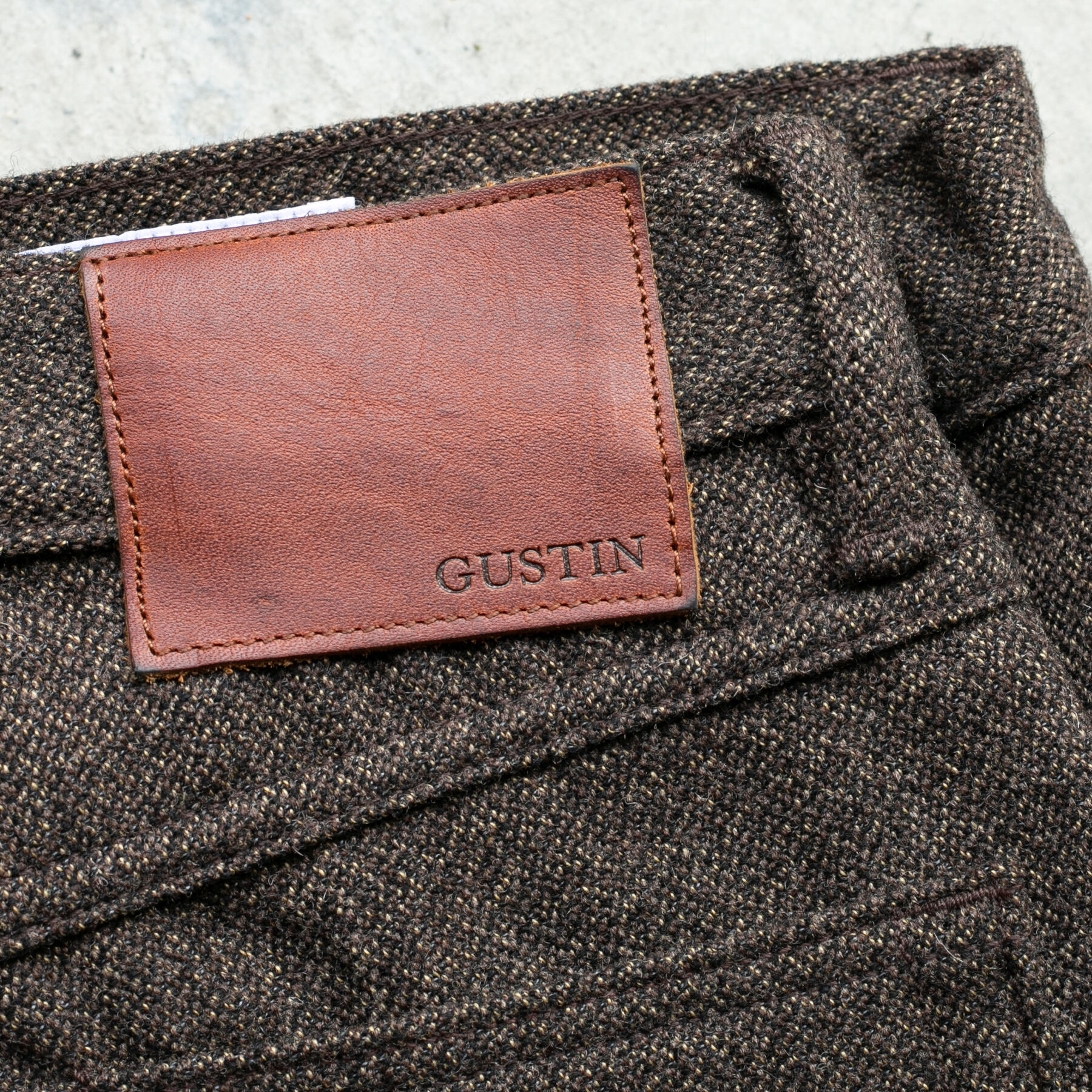 gustin #338 japan pure wool tweed - walnut