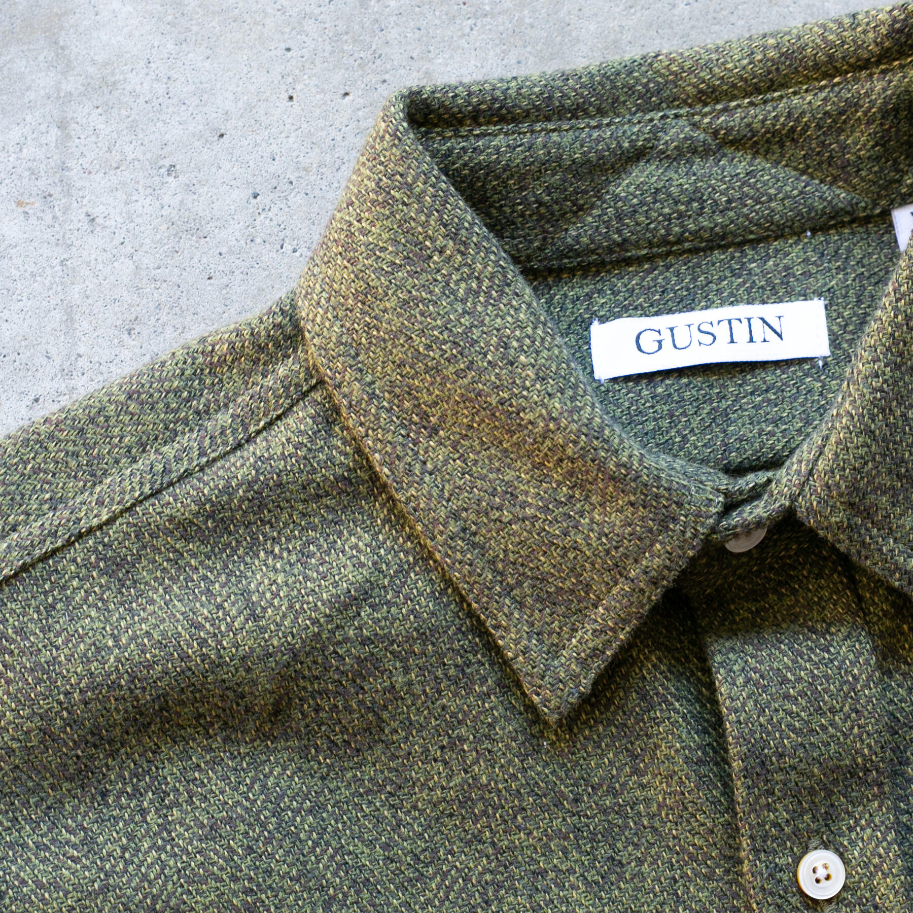 gustin #1186 japan low twist shirt - moss