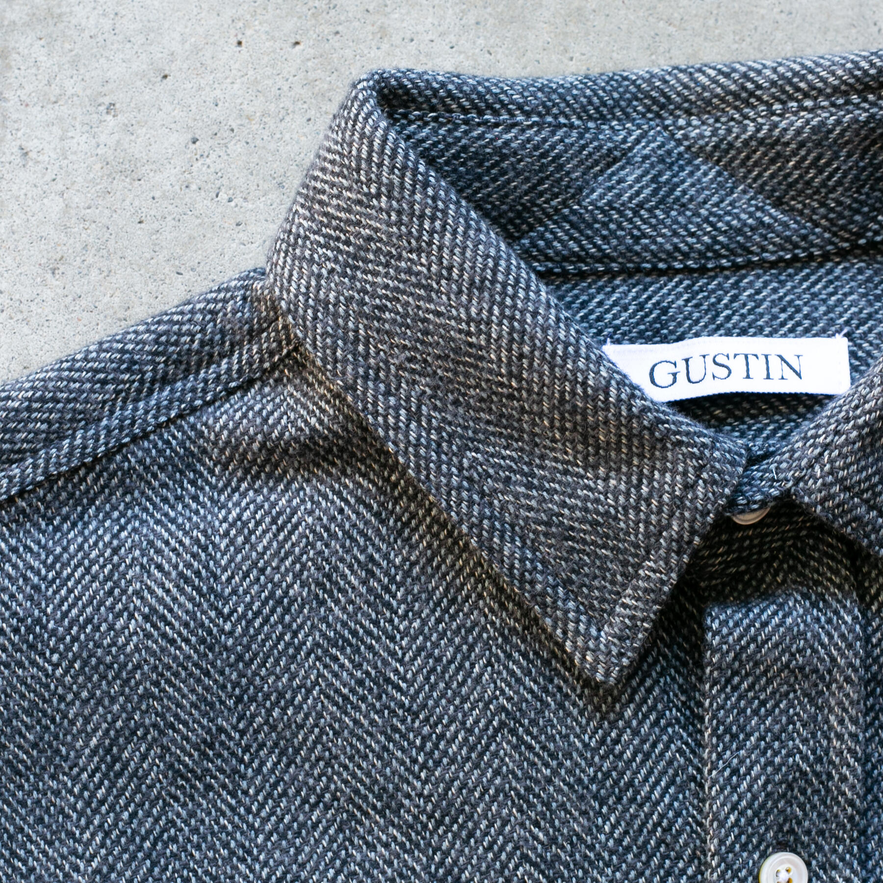 gustin #1187 japan low twist shirt - navy
