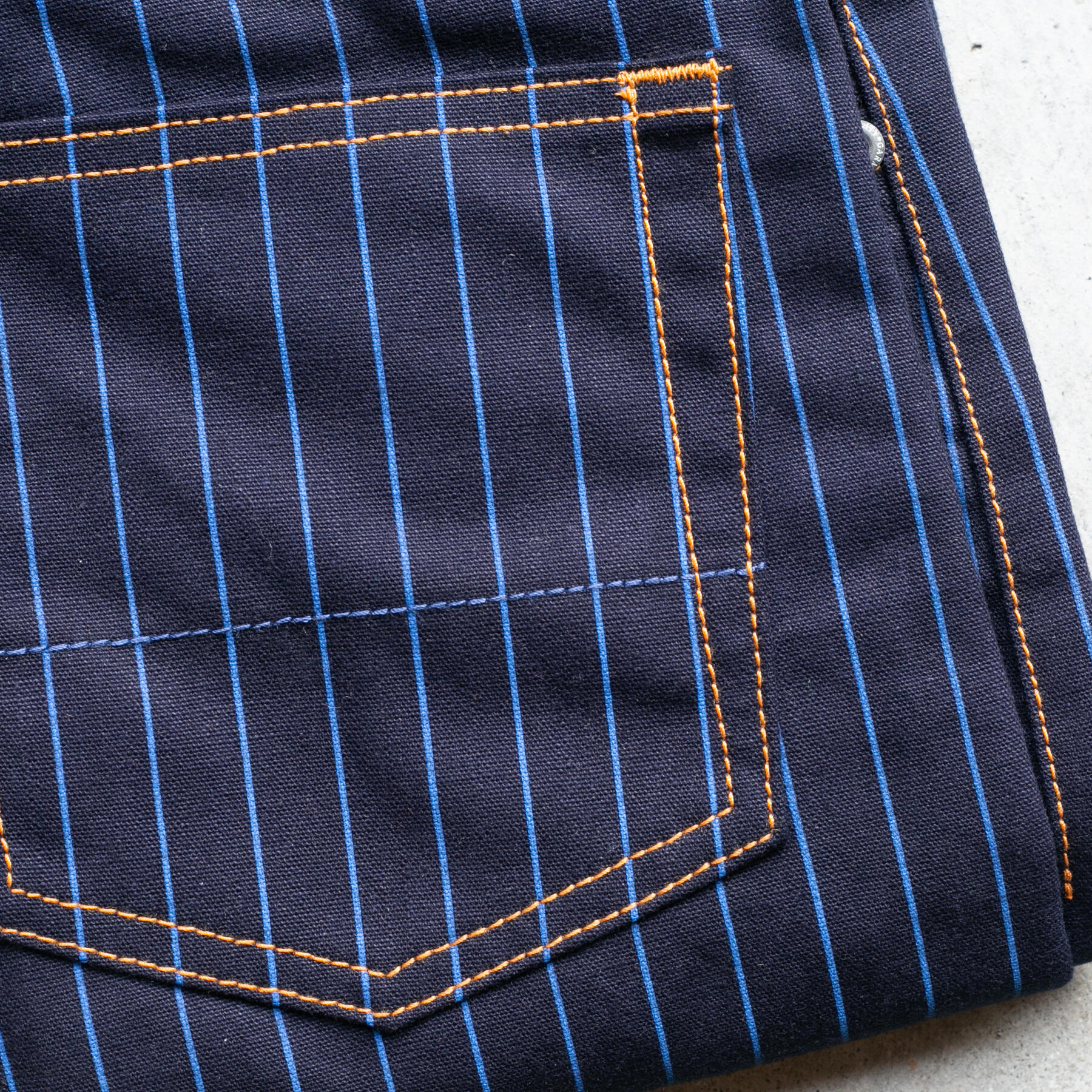 gustin #569 selvedge pinstripe canvas - navy