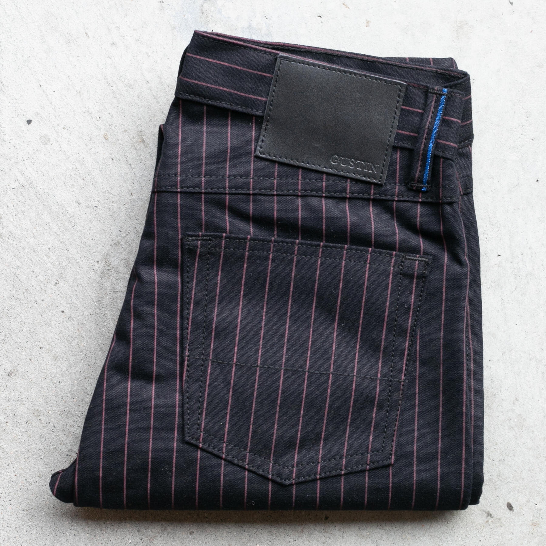 gustin #570 selvedge pinstripe canvas - black