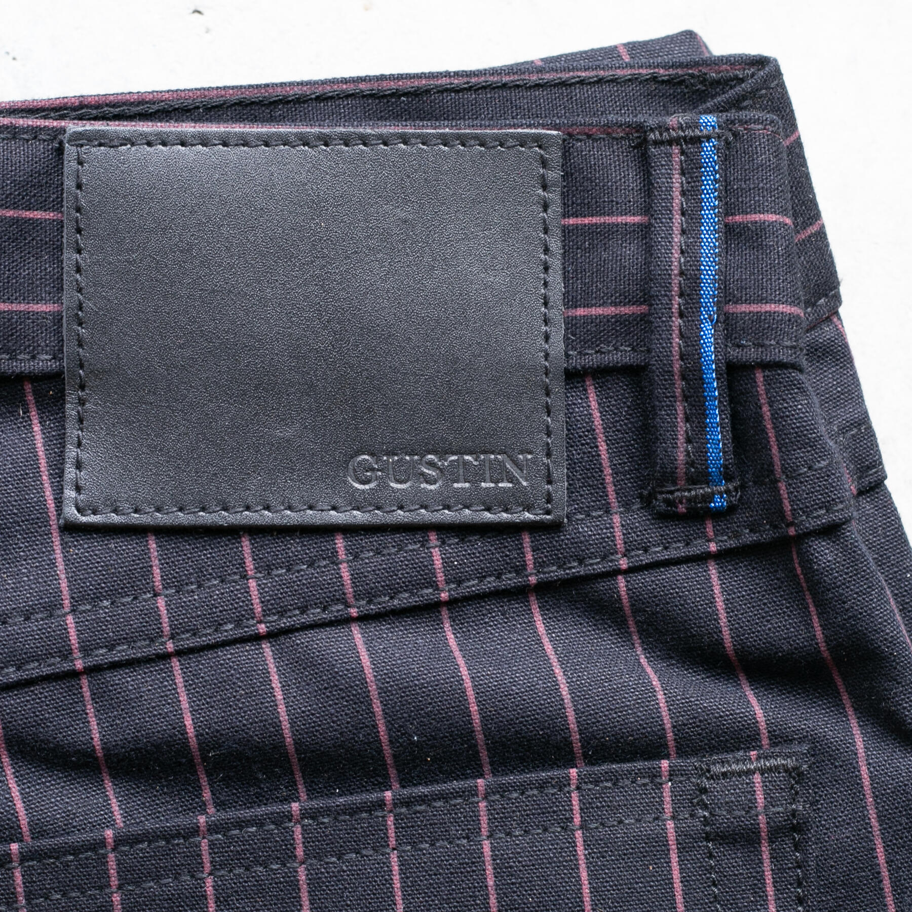 gustin #570 selvedge pinstripe canvas - black