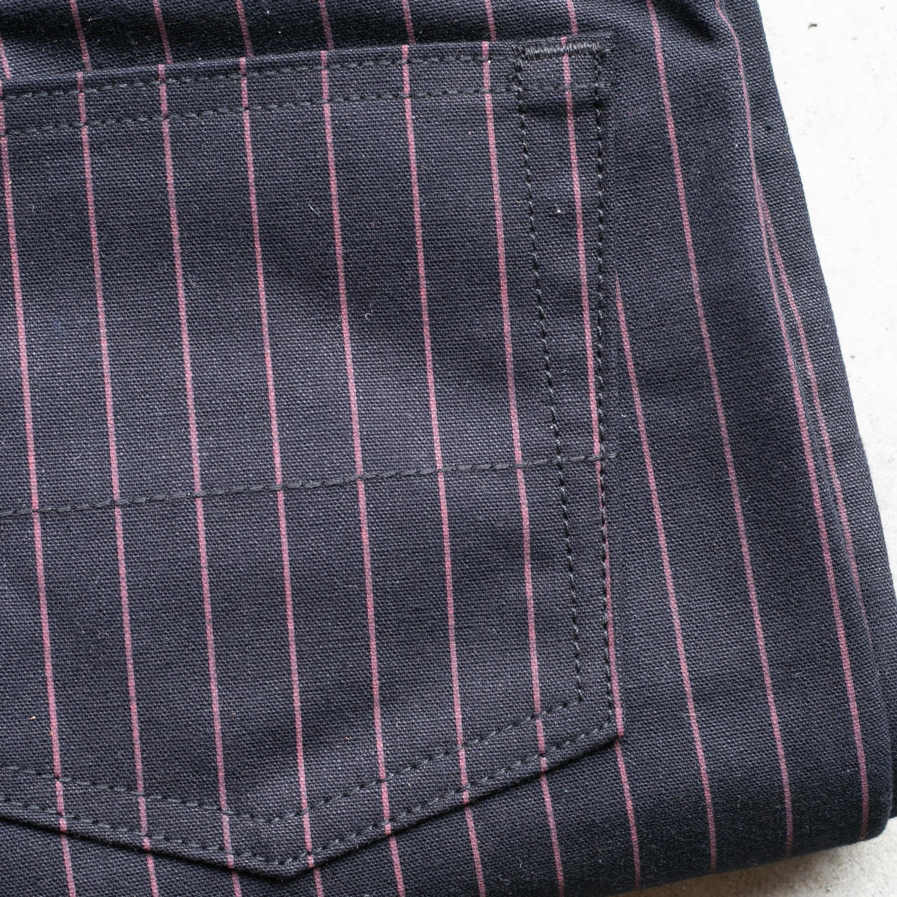 gustin #570 selvedge pinstripe canvas - black