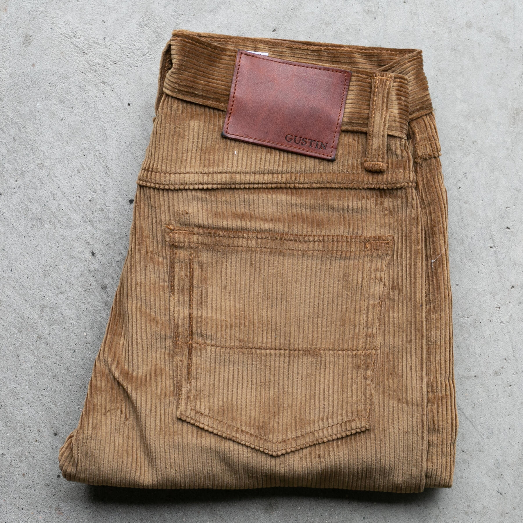 gustin #343 japan chunky cord 5 pocket - camel