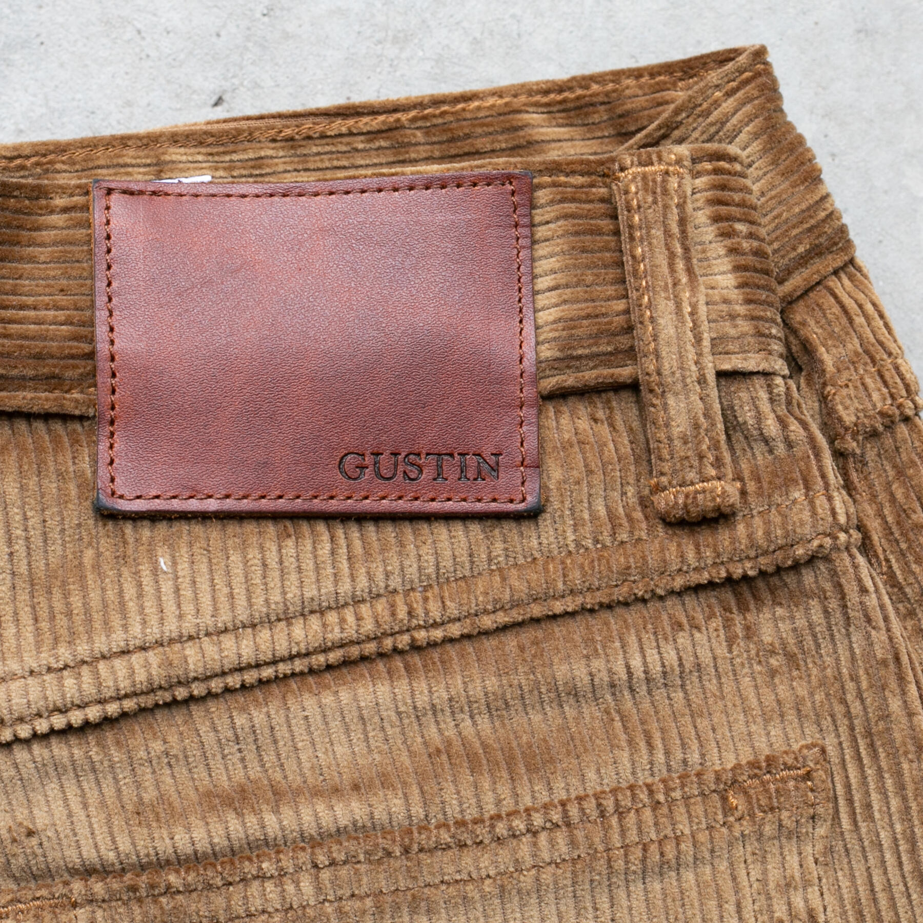 gustin #343 japan chunky cord 5 pocket - camel