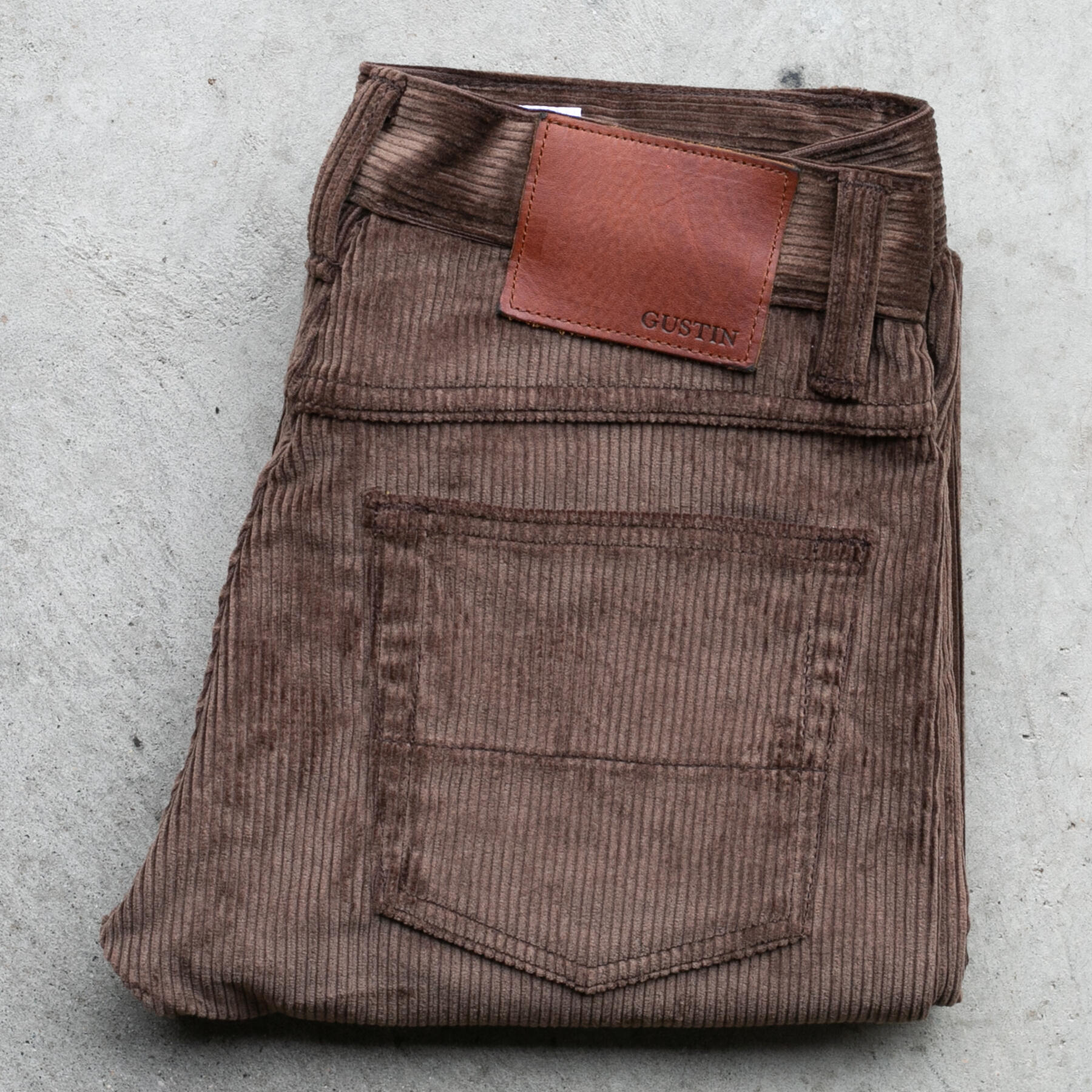 gustin #344 japan chunky cord 5 pocket - brown