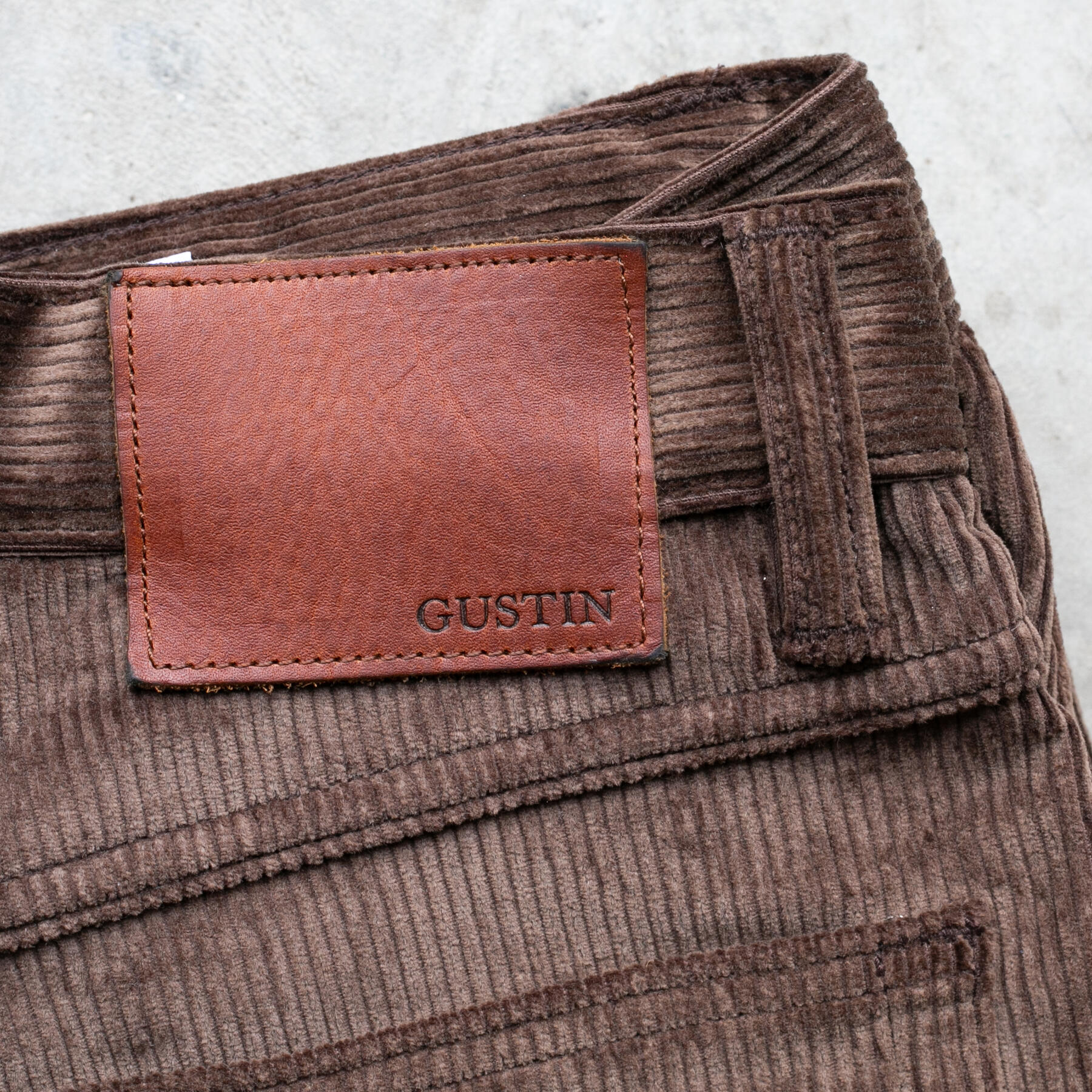 gustin #344 japan chunky cord 5 pocket - brown