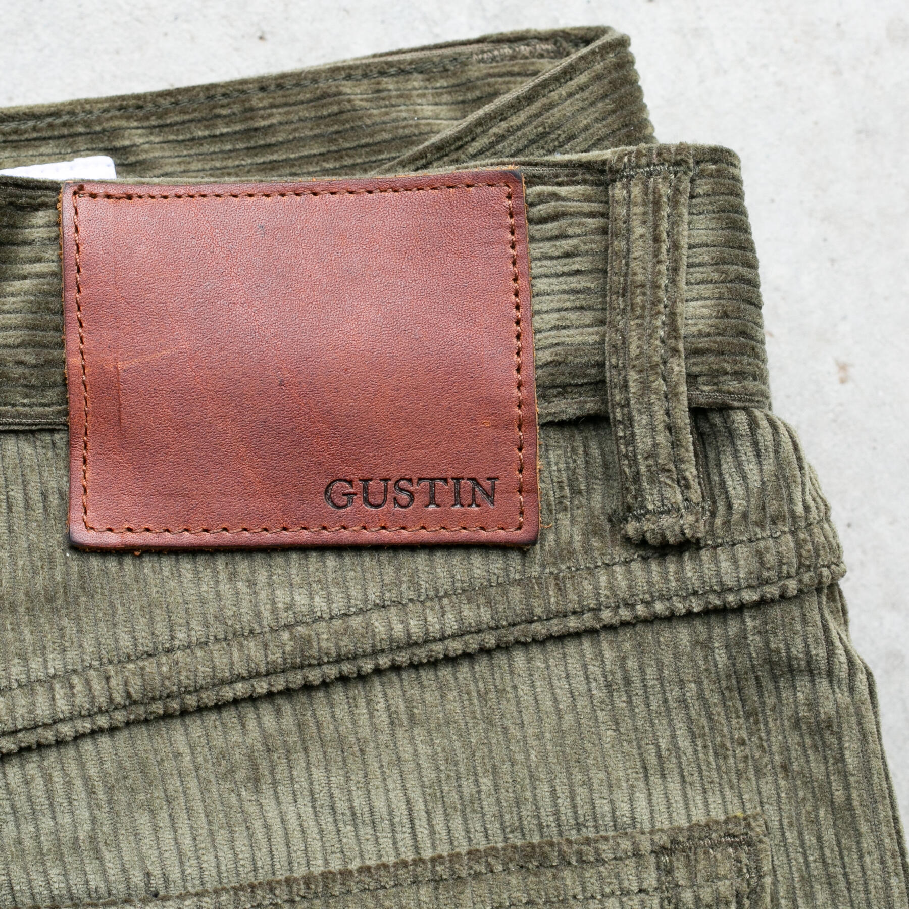 gustin #345 japan chunky cord 5 pocket - olive