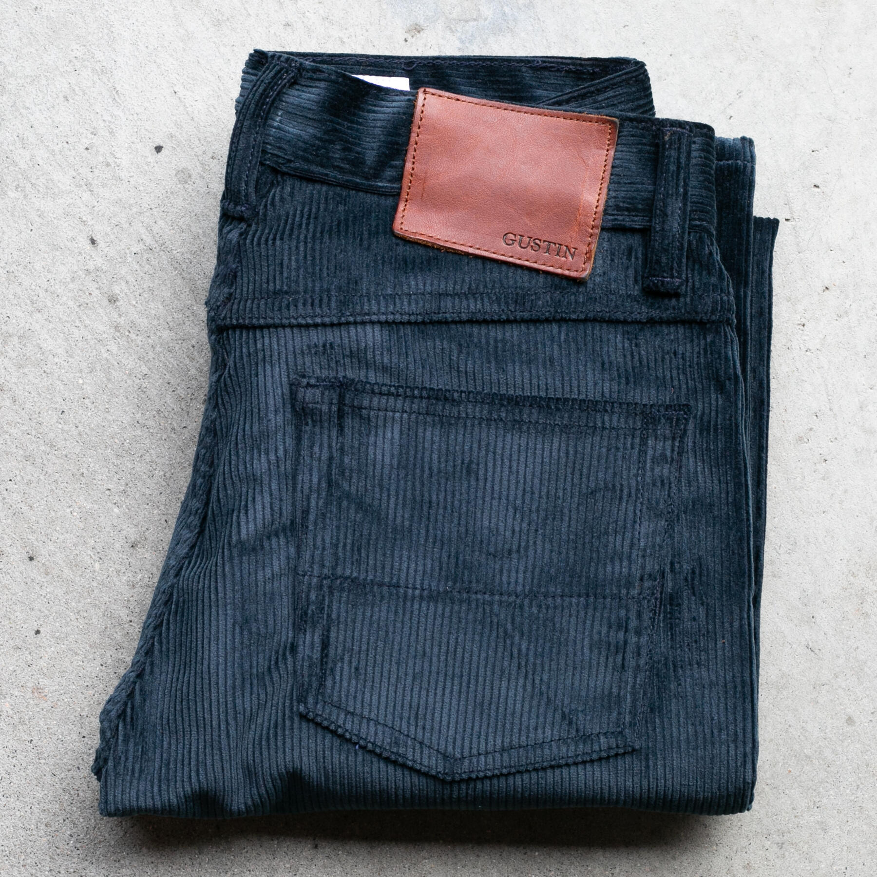 gustin #346 japan chunky cord 5 pocket - navy