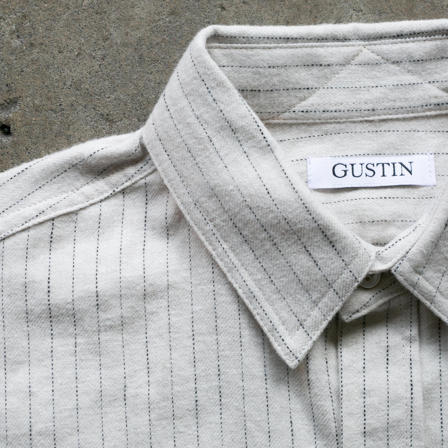 gustin #1191 ultrasoft ticking stripe - white