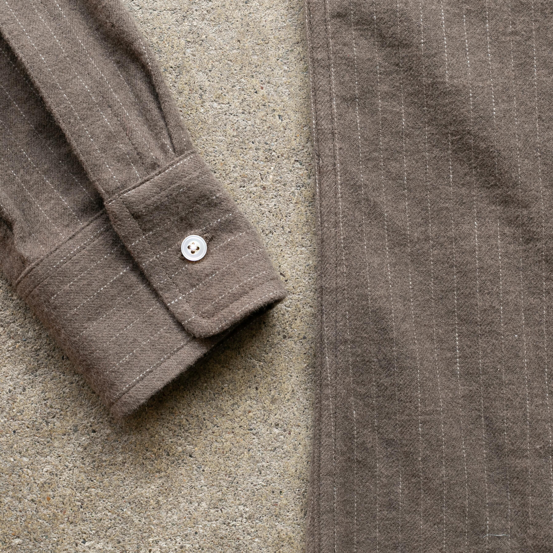 gustin #1189 ultrasoft ticking stripe - driftwood