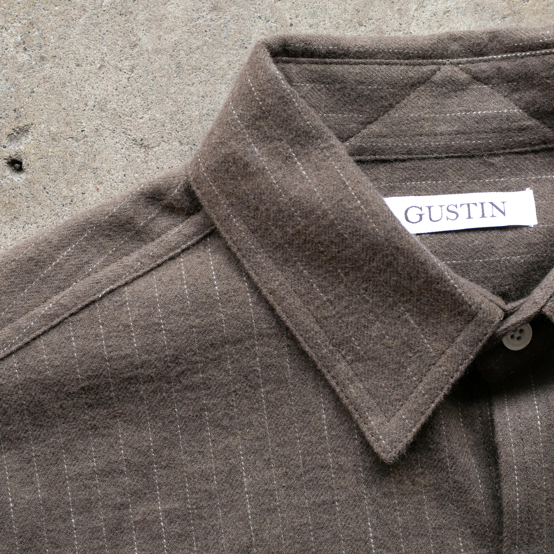 gustin #1189 ultrasoft ticking stripe - driftwood
